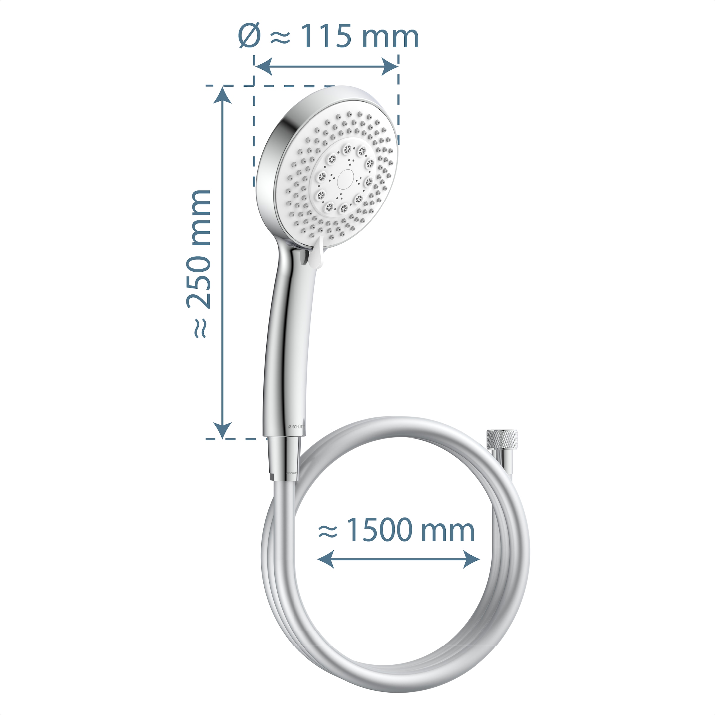 Schütte Brausegarnitur »TORINO« Handbrause-Set, Handbrause, Brauseschlauch, Komplett-Set