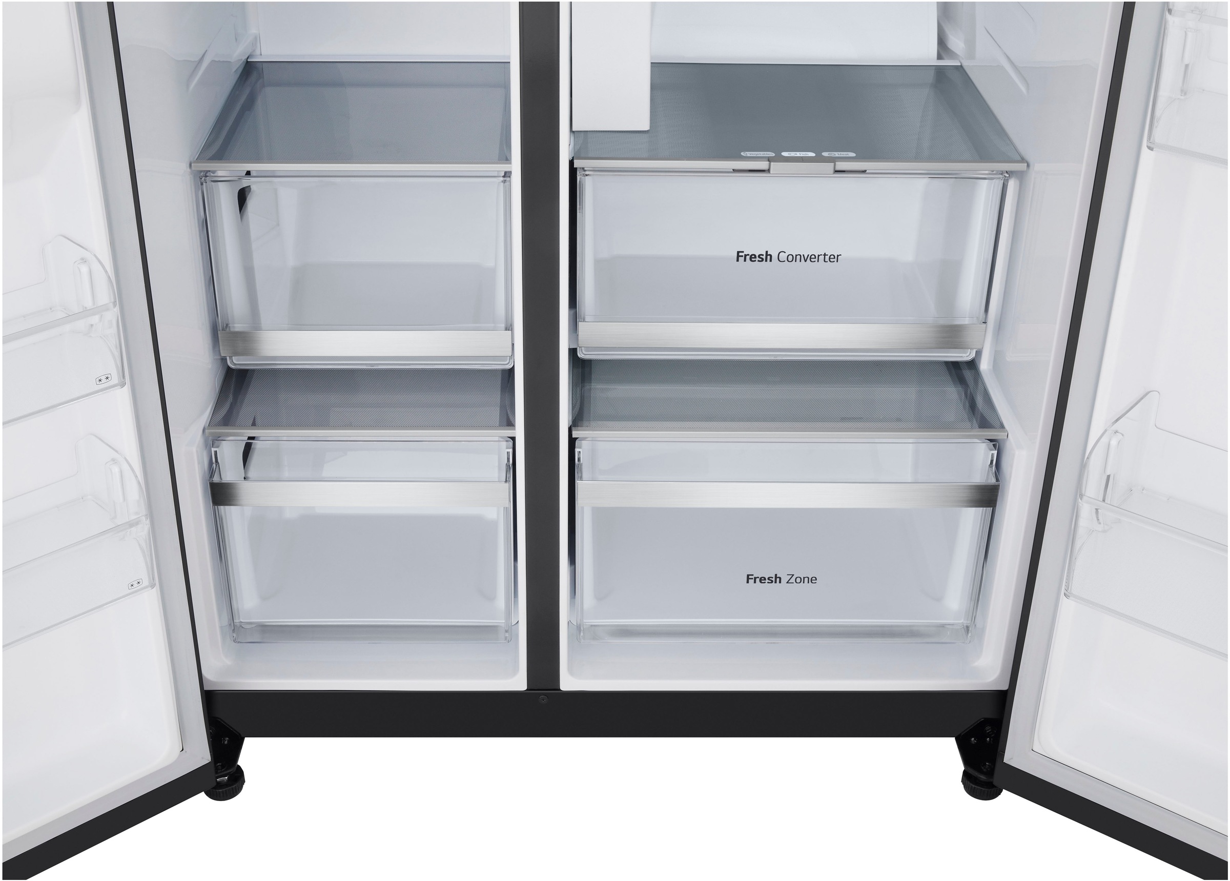 LG Side-by-Side X-Serie »GSXE90EVAD«, großes Wein- und Flaschenregal