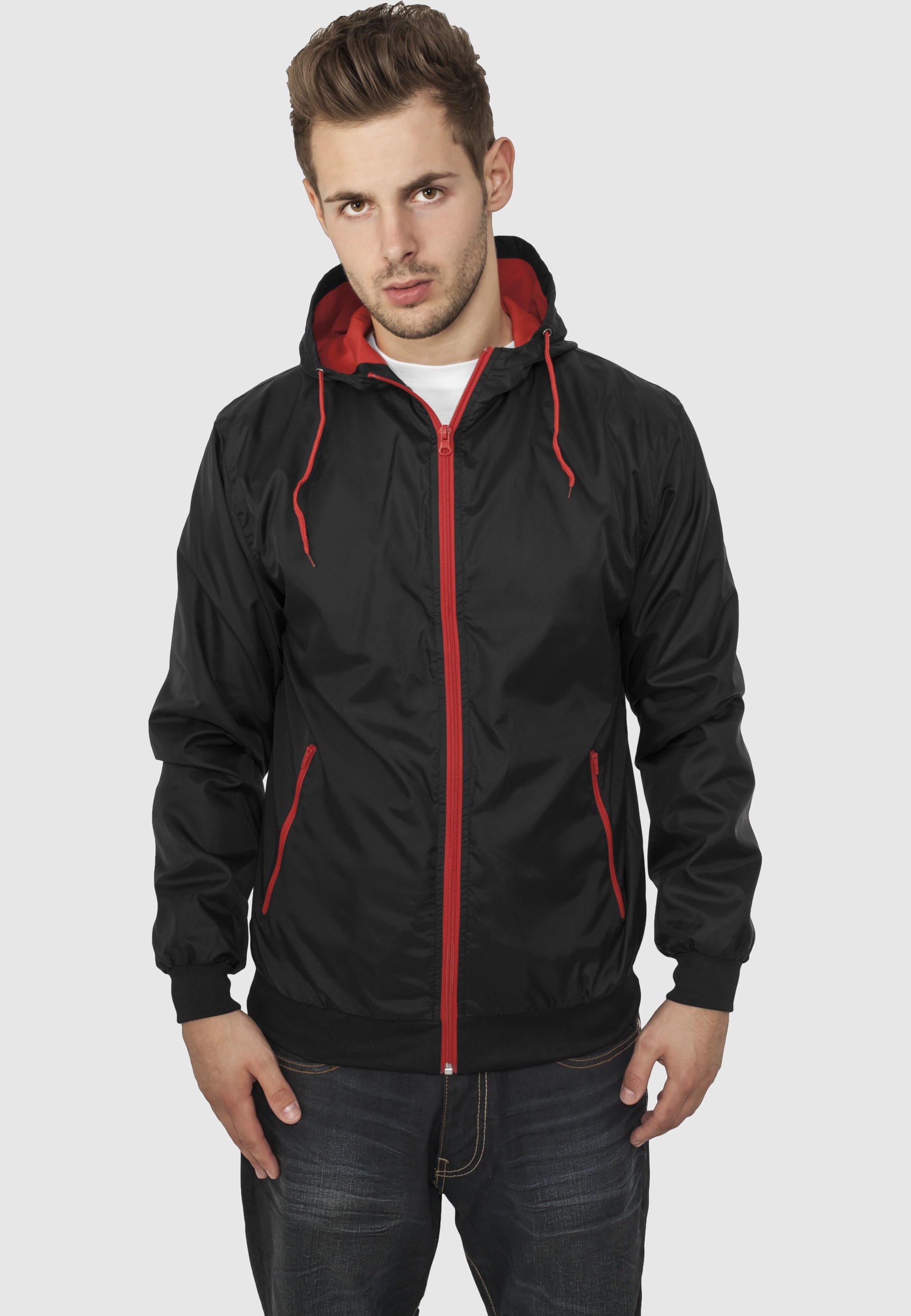 Thumbnail - URBAN CLASSICS Windbreaker "Urban Classics Herren Contrast Windrunner" 1 Stk. tlg. mit Kapuze