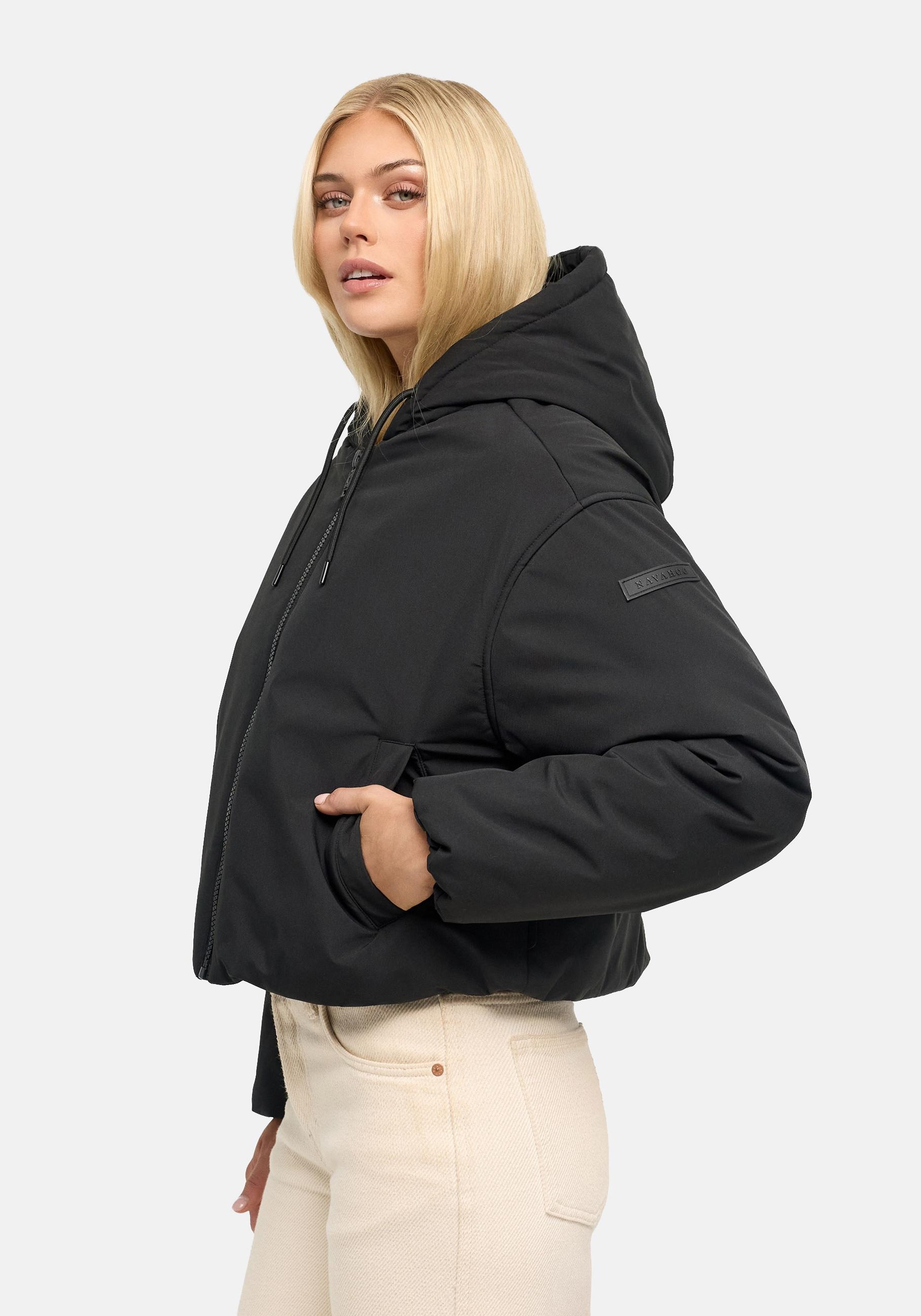 Navahoo Winterjacke "Biscuitaa 14" mit Kapuze Kurze warme Damenjacke