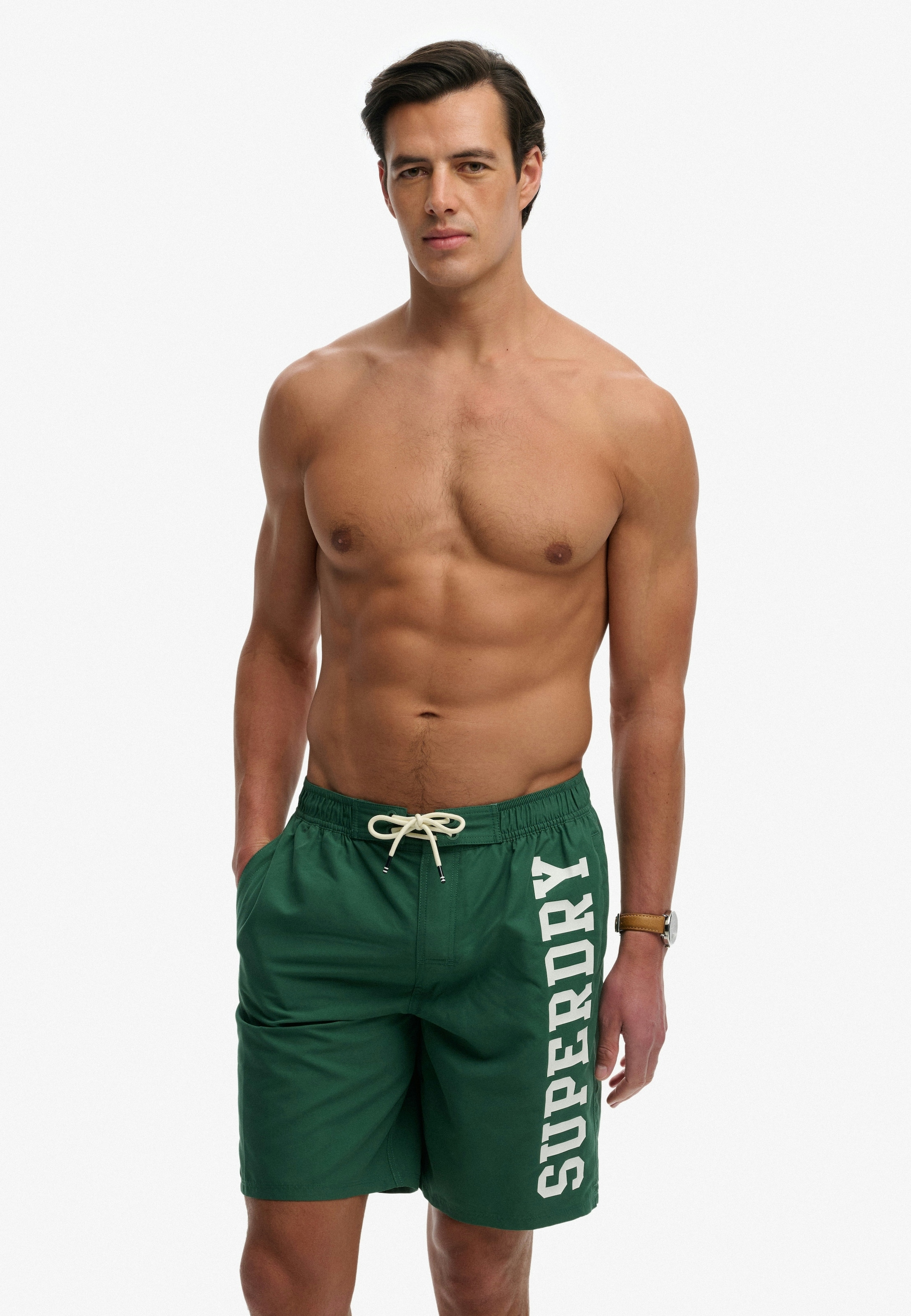Superdry Badeshorts »LOGO 19 BOARDSHORT« lockere Passform, bedruckte Optik, aus Polyester