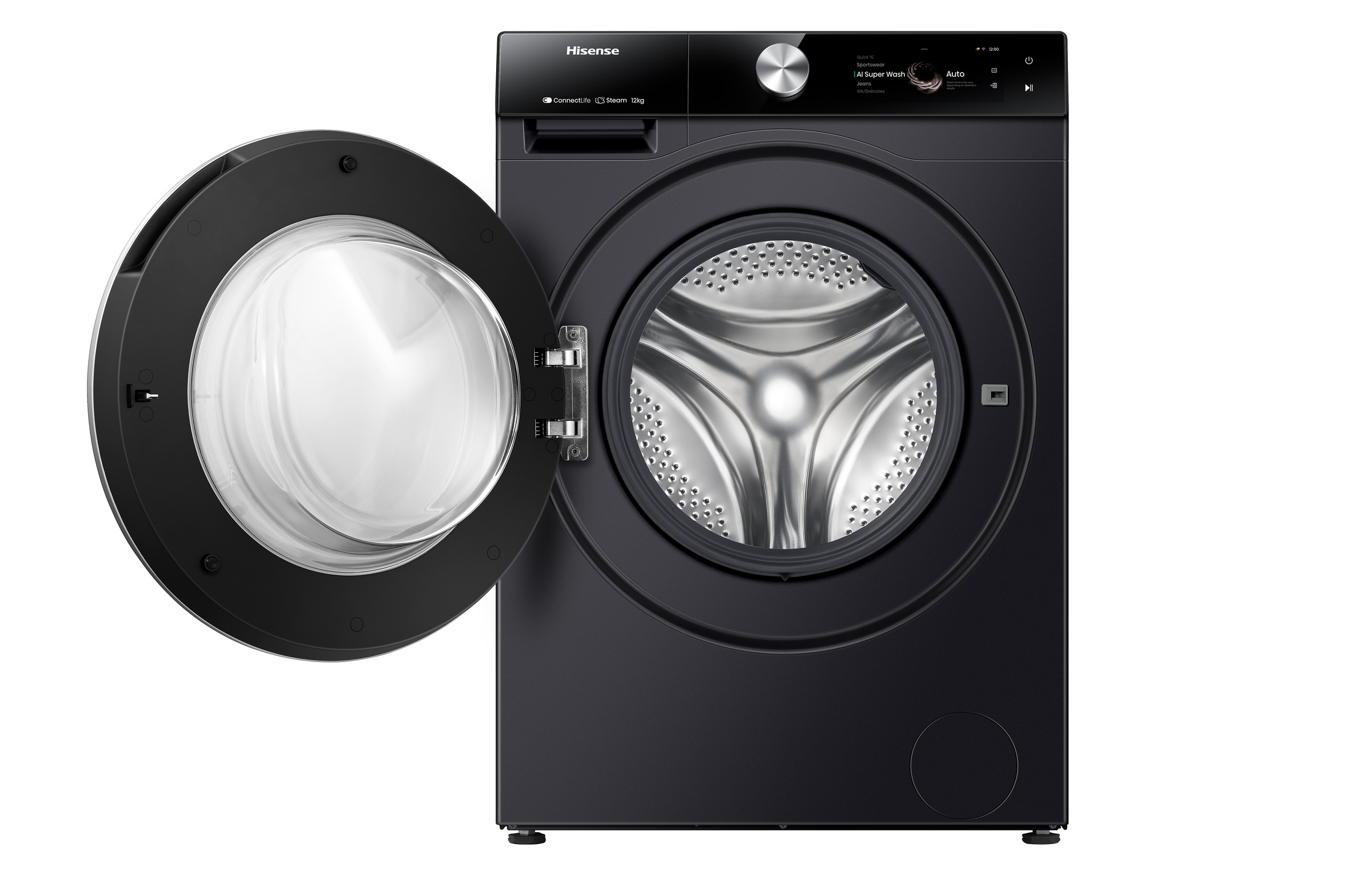 Hisense Waschmaschine »WF7S1247BB«, 12 kg, 1400 U/min, Dynamisches TFT-Touch-Display