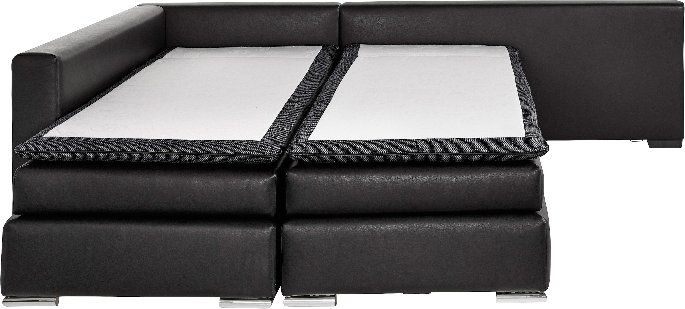 INOSIGN Ecksofa »Night & Day L-Form mit Dauer-Schlaffunktion ohne Armlehnen«, mit Boxspring-Bettfunktion 164x200 cm und Bettkasten, Dauerschläfer!