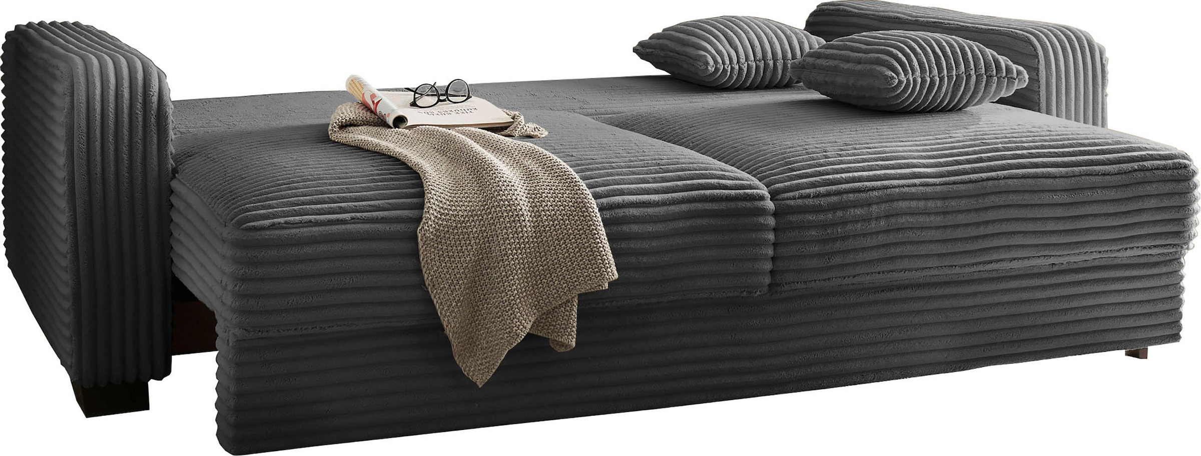 ED EXCITING DESIGN Schlafsofa »Carrara«, mit Bettkasten & 2 Zierkissen