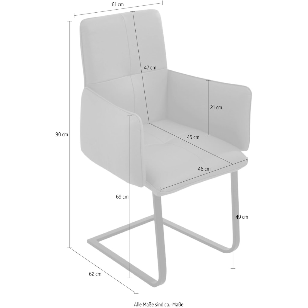 K+W Komfort & Wohnen Freischwinger »6502«, Leder CASAY