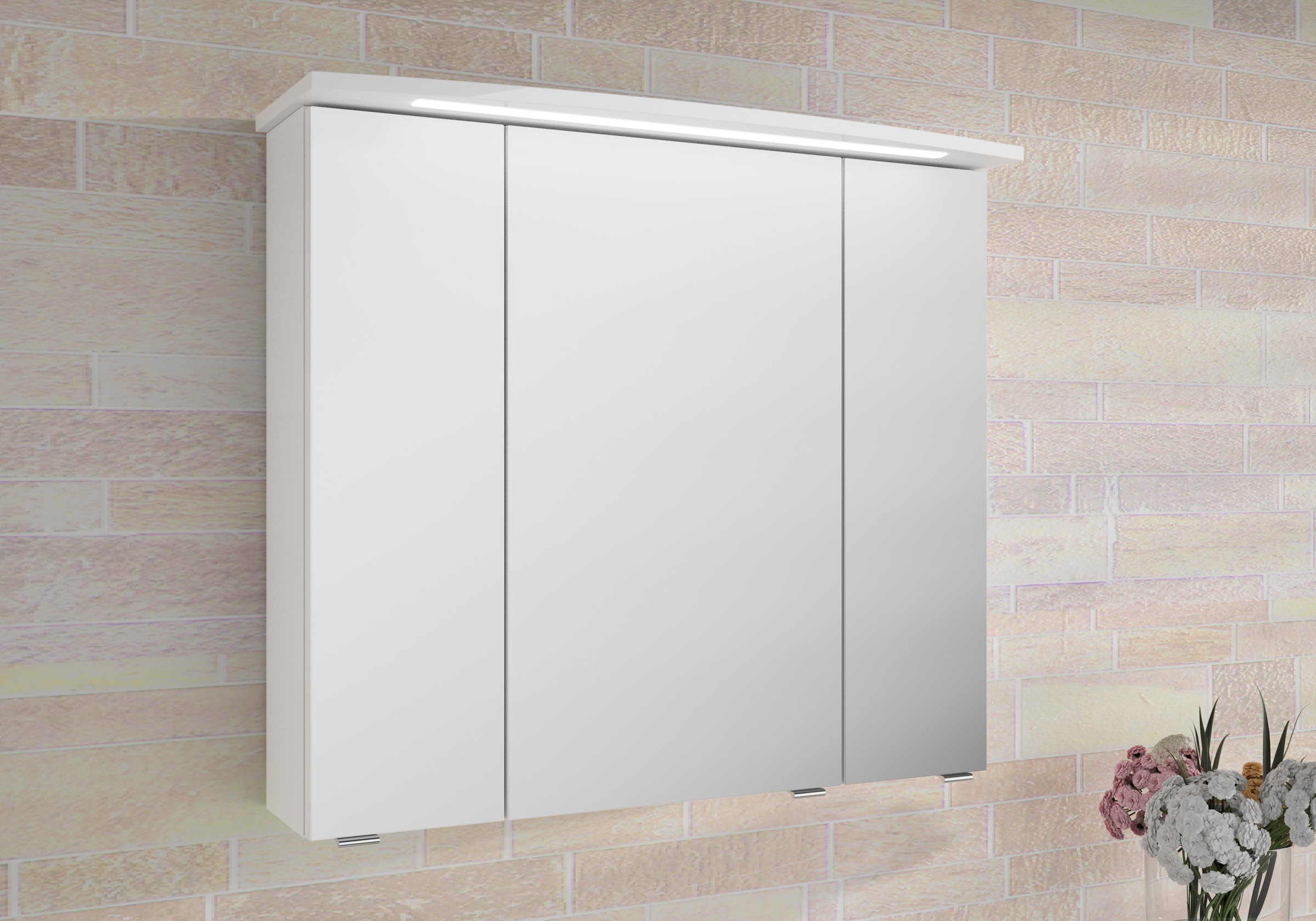 Saphir Badmöbel-Set »Serie 4010 2-teilig Keramik-Waschtisch mit LED-Spiegelschrank«, (Set), Badezimmer Set 84 cm breit, inkl. Türdämpfer, 3 Türen, 2 Schubladen