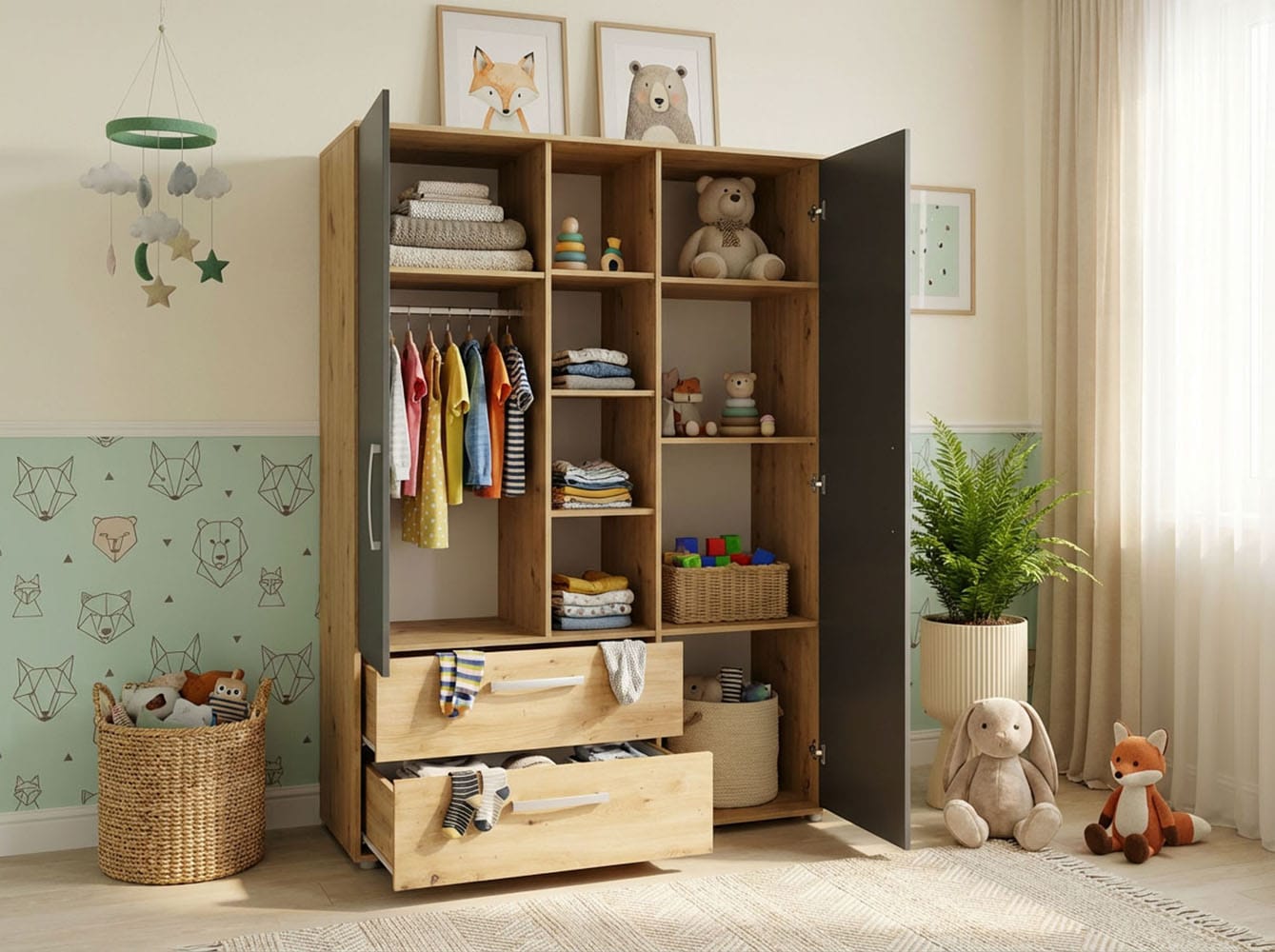 arthur berndt Jugendzimmer-Set »Kinderzimmer »Alessio« Set 4-teilig« Set, 4 Stk. tlg. Modernes Kleinkinderzimmer - Set