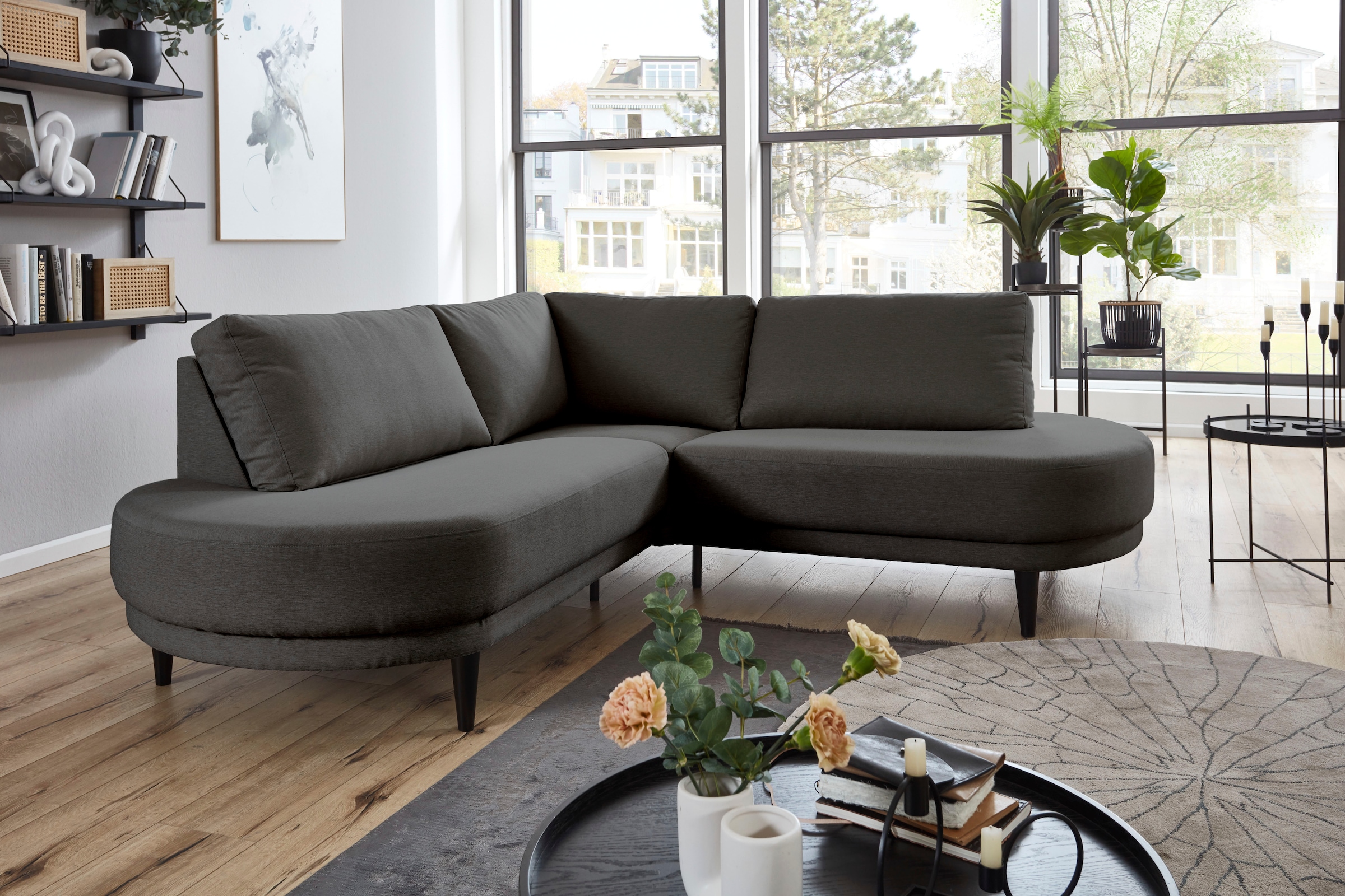ATLANTIC home collection Ecksofa "Ronny L-Form", mit Wellenunterfederung, o günstig online kaufen