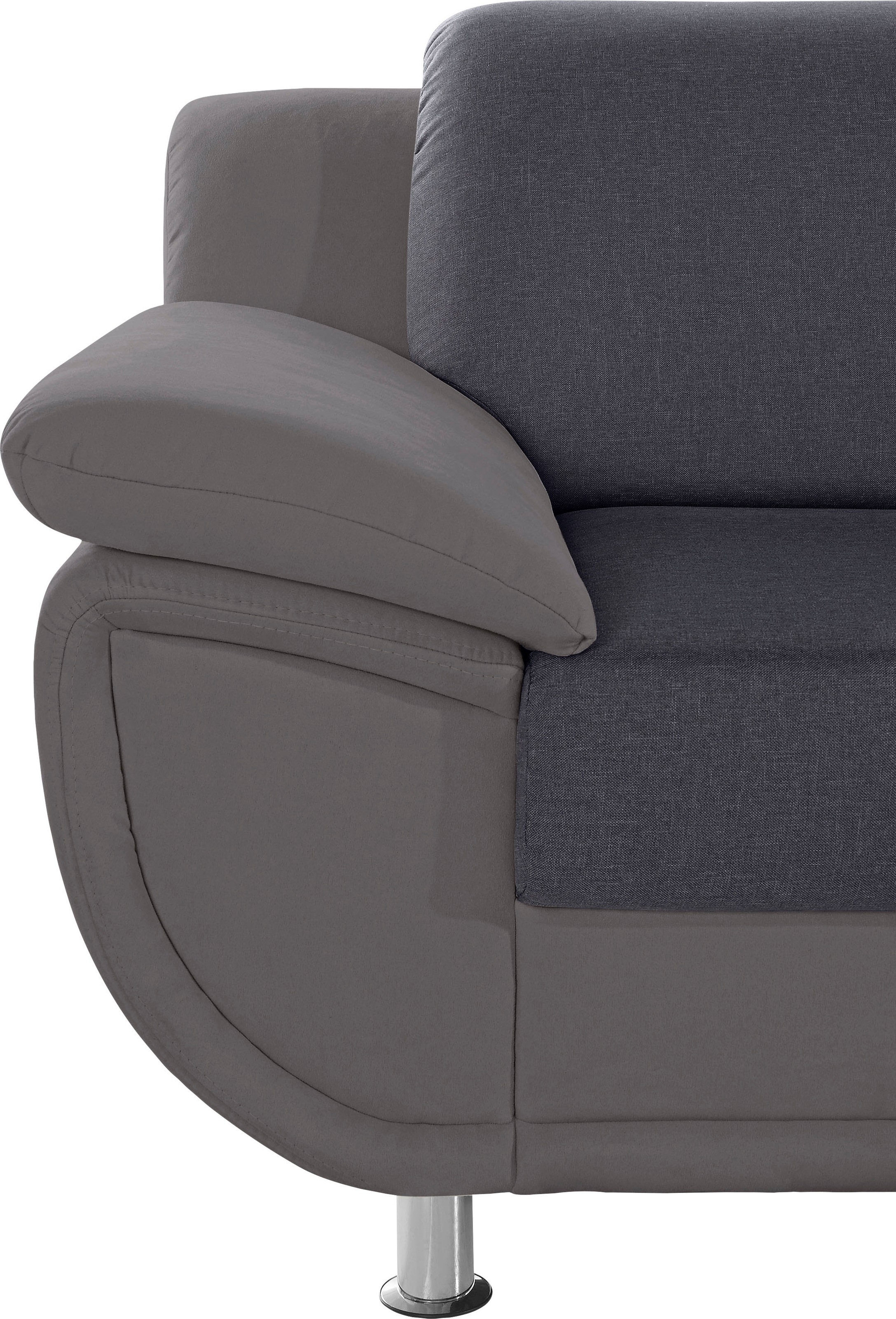TRENDMANUFAKTUR 3-Sitzer »Rondo 3, zeitlos und modern, bequem, Materialmix«, wahlweise mit Federkern, extrabreite Armlehnen zum Relaxen