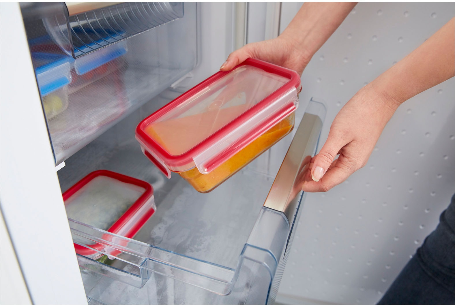 Emsa Frischhaltedose »Clip & Close Glas Set, rechteckig, 100 % dichte Aufbewahrungsboxen« spülmaschinen-, gefrier-, backofen-, mikrowellenfest