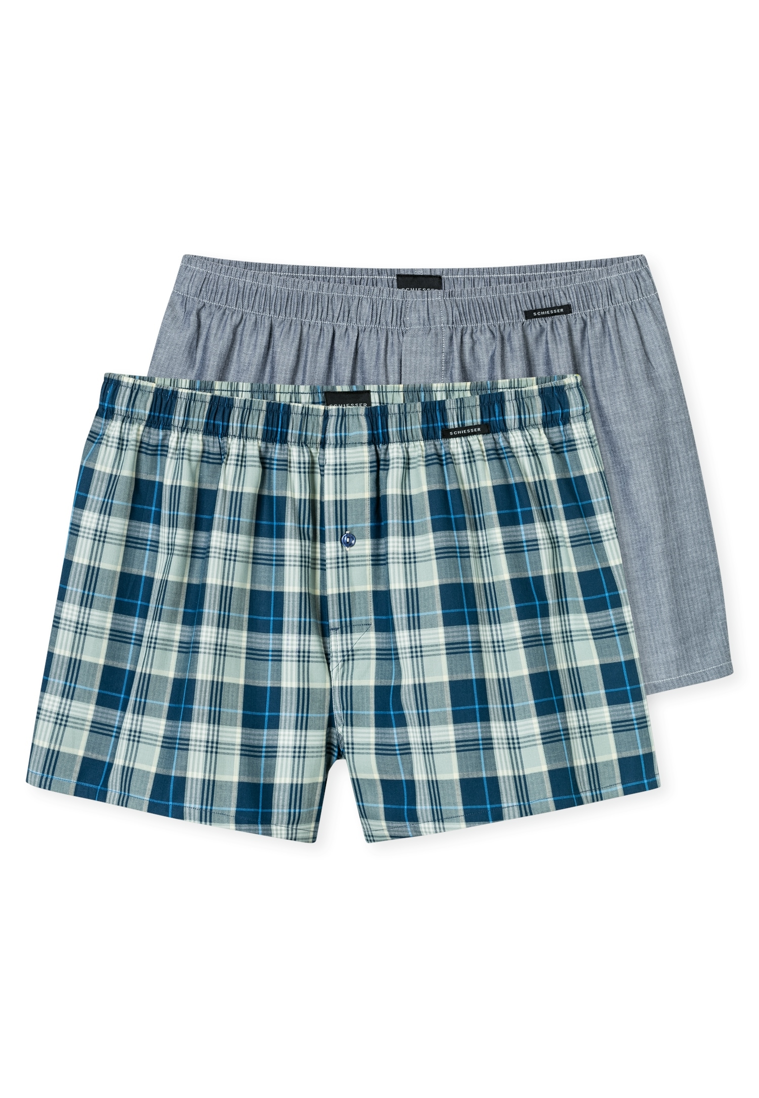 Schiesser Webboxer »"Boxershorts Multipacks"«, (2er Pack), Elastischer Bund mit kleinem SCHIESSER Logo