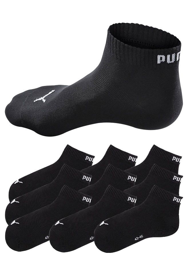 PUMA Kurzsocken, (9 Paar), Atmungsaktiv, feuchtigkeitsregulierend, Rippenbündchen