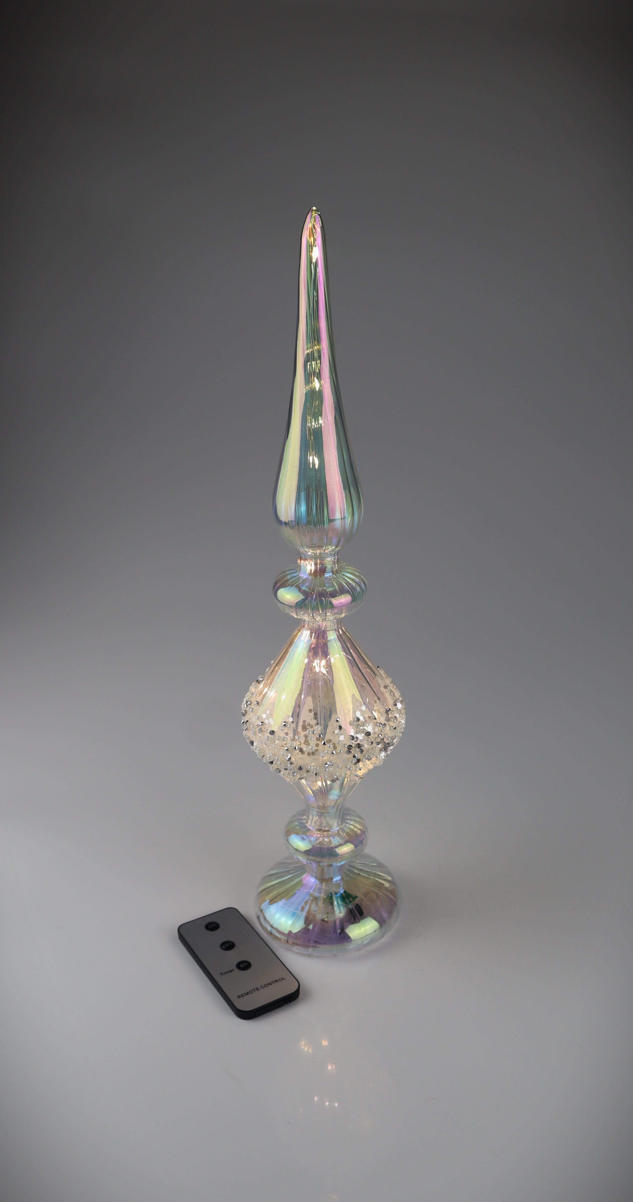 AM Design LED Dekoobjekt "Glas-Zapfen Glimmer, 15 Lichter" 9x39 cm