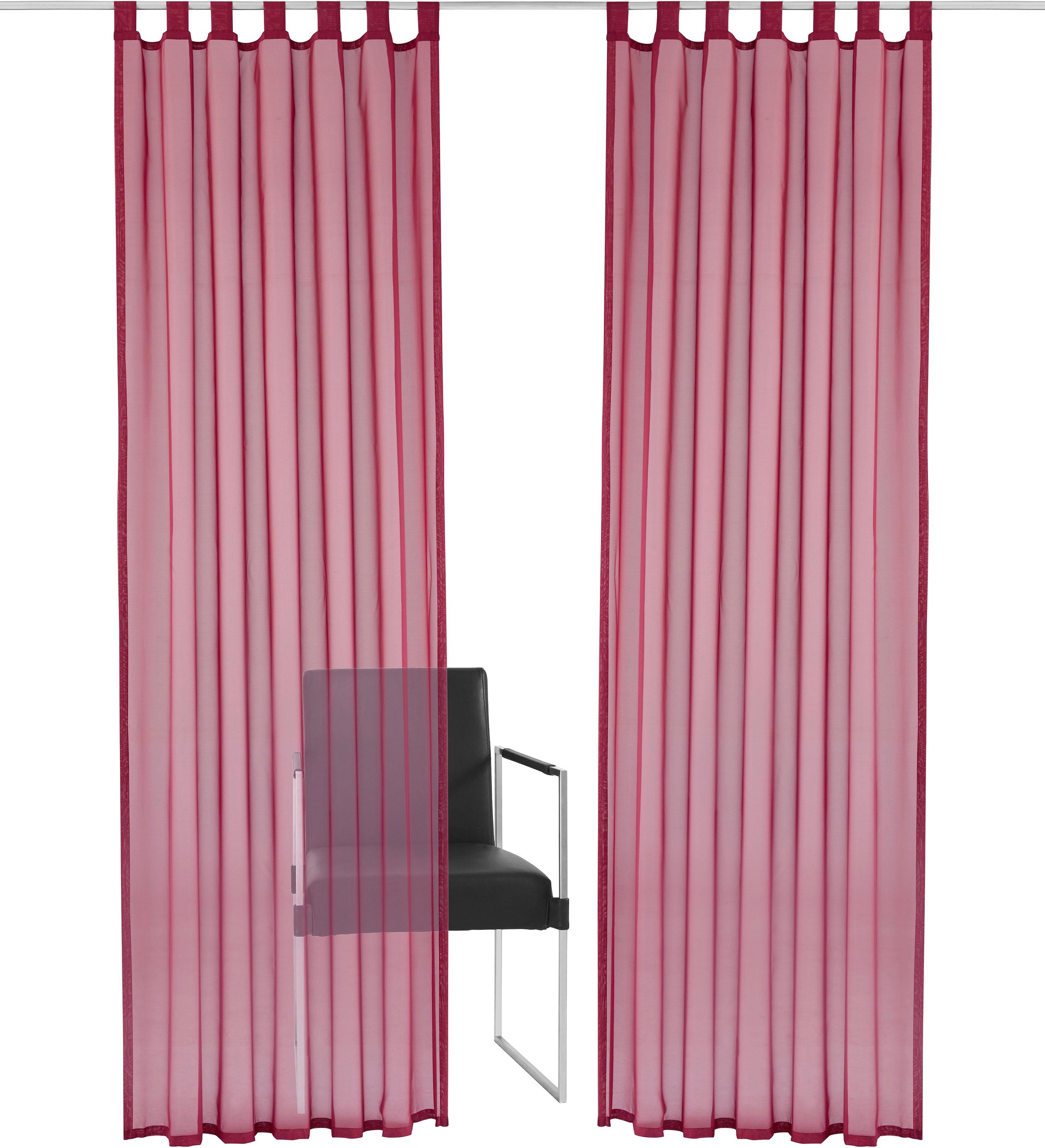 my home Gardine »XANA mit Ösen, Kräuselband oder Schlaufen«, (1 St.), Bestseller, einfarbig, 1 bzw. 2 Schals, pflegeleicht, Schal