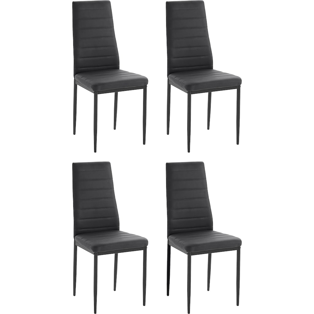 Wohnen Stühle & Sitzbänke my home Esszimmerstuhl »Sandy«, (Set), 4 St., (2 oder 4 Stück) Bezug in Kunstleder, schwarzes Metallge