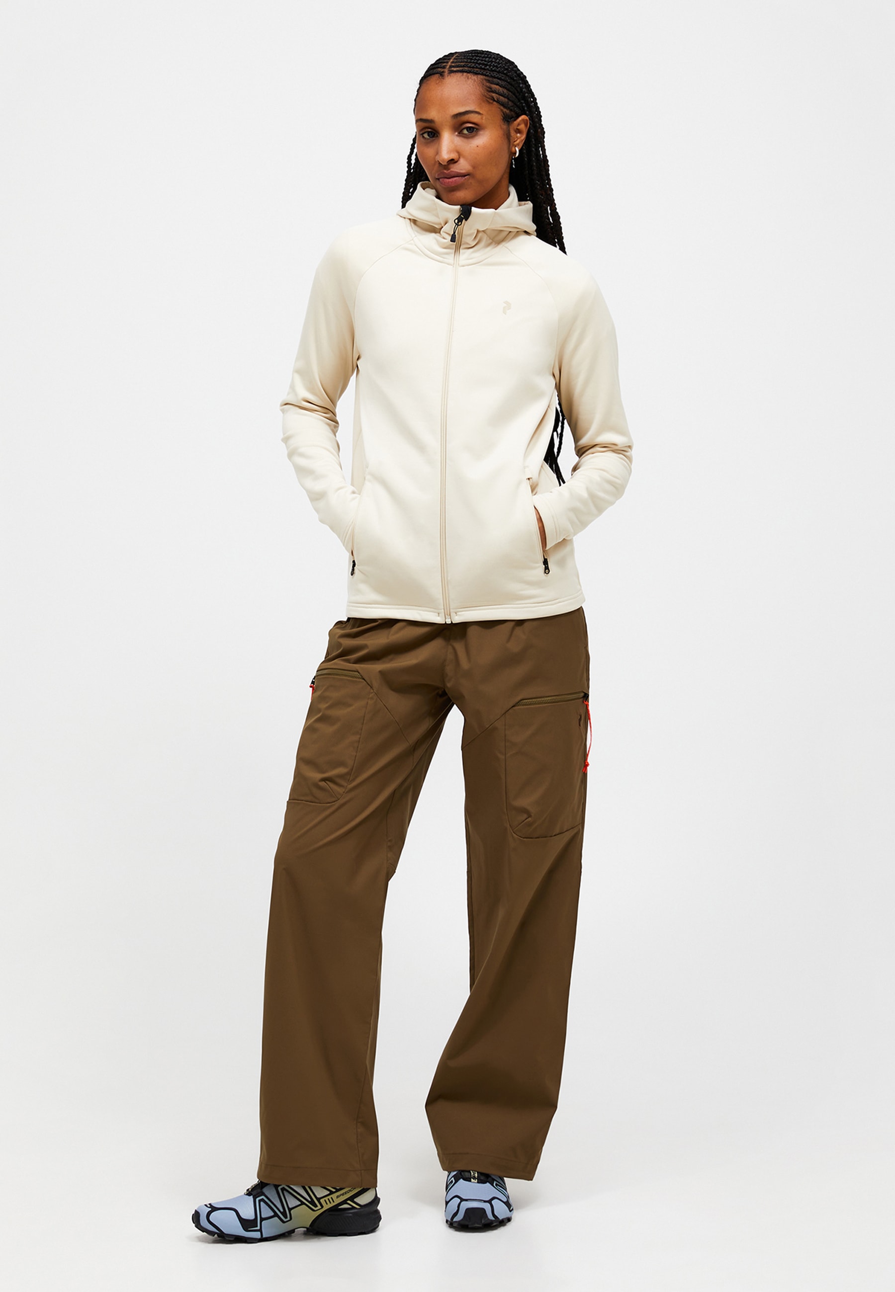 Peak Performance Fleecejacke "W Rider Essentials Midlayer Zip Hood" mit sportivem Design