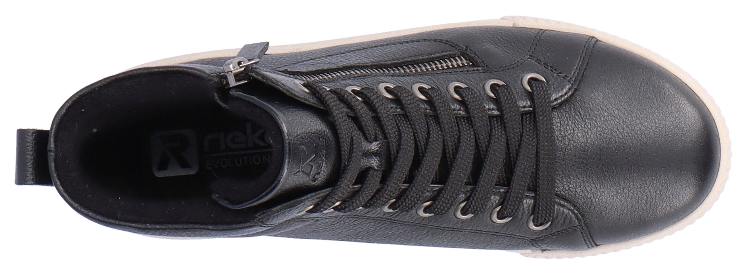 RIEKER Sport Schnürboots, Stiefelette, High Top Sneaker, Freizeitboots mit Reißverschluss