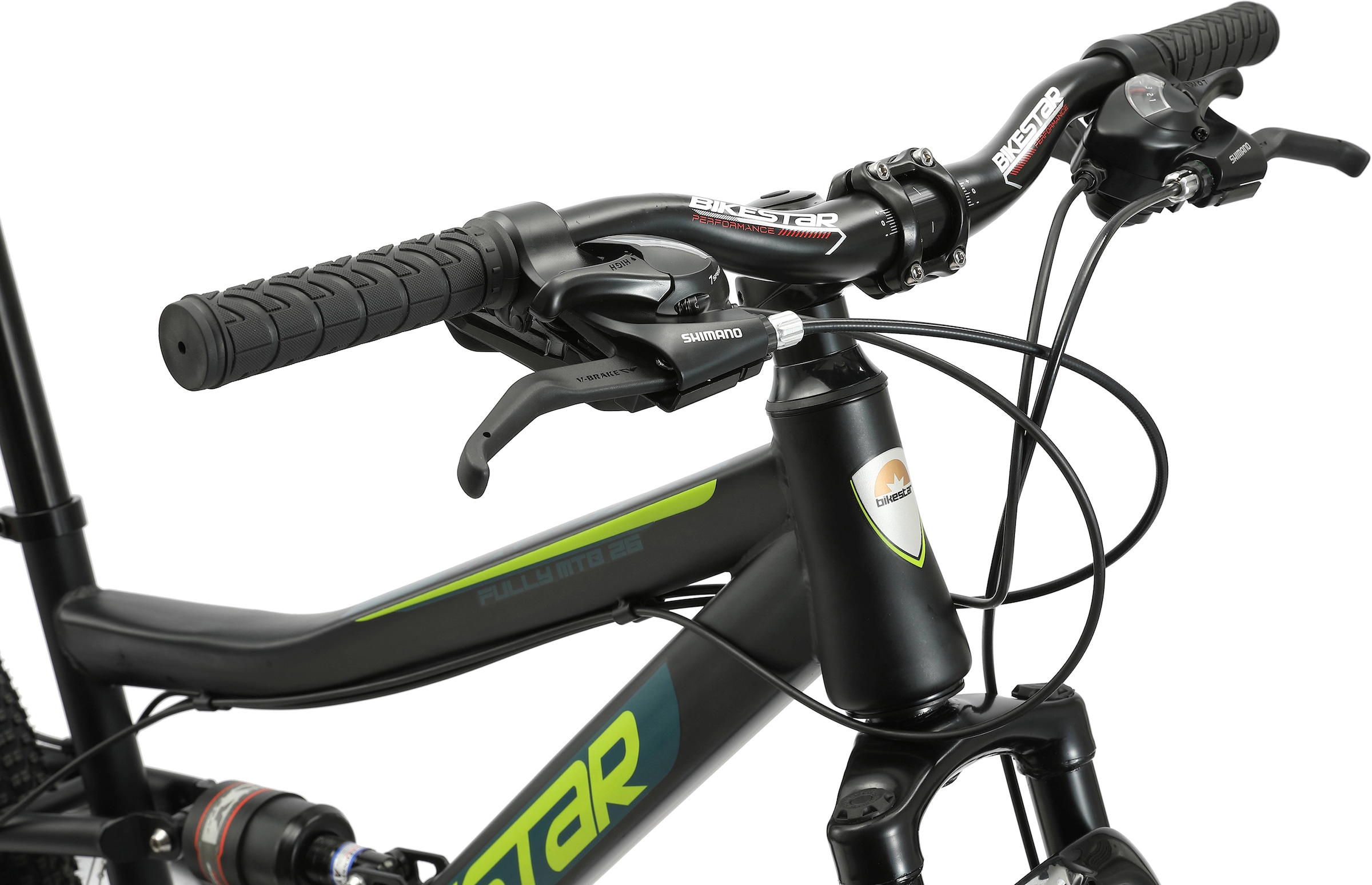 Bikestar Mountainbike, 21 Gang, Shimano, RD-TY300 Schaltwerk, Kettenschaltung, für Damen und Herren, Kettenschaltung