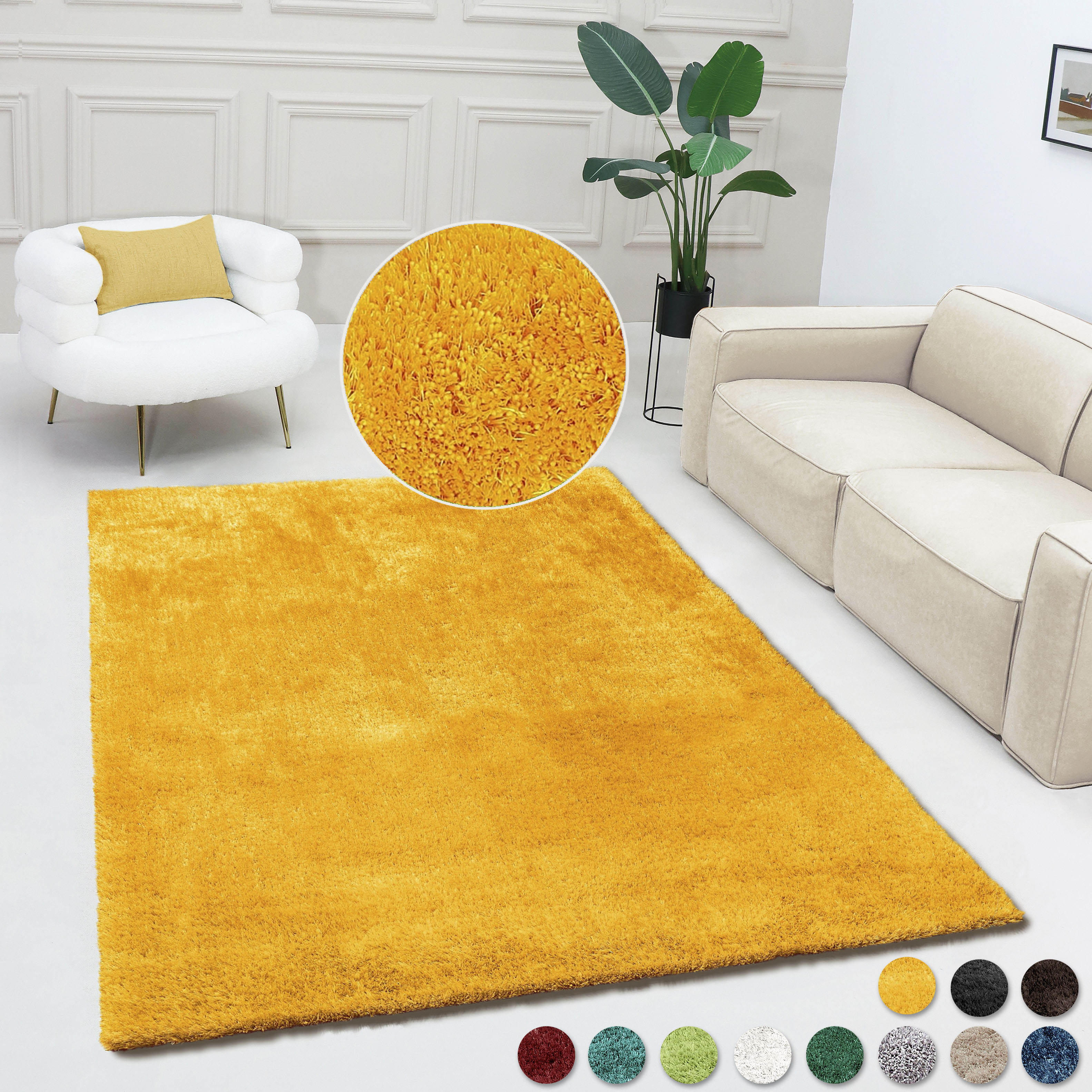 Bruno Banani Teppich "Dana Teppich, besonders weich und kuschelig, Kundenliebling" rechteckig 30 mm Höhe uni, Mikrofaser Teppiche, Wohnzimmer, Schlafzimmer, Esszimmer