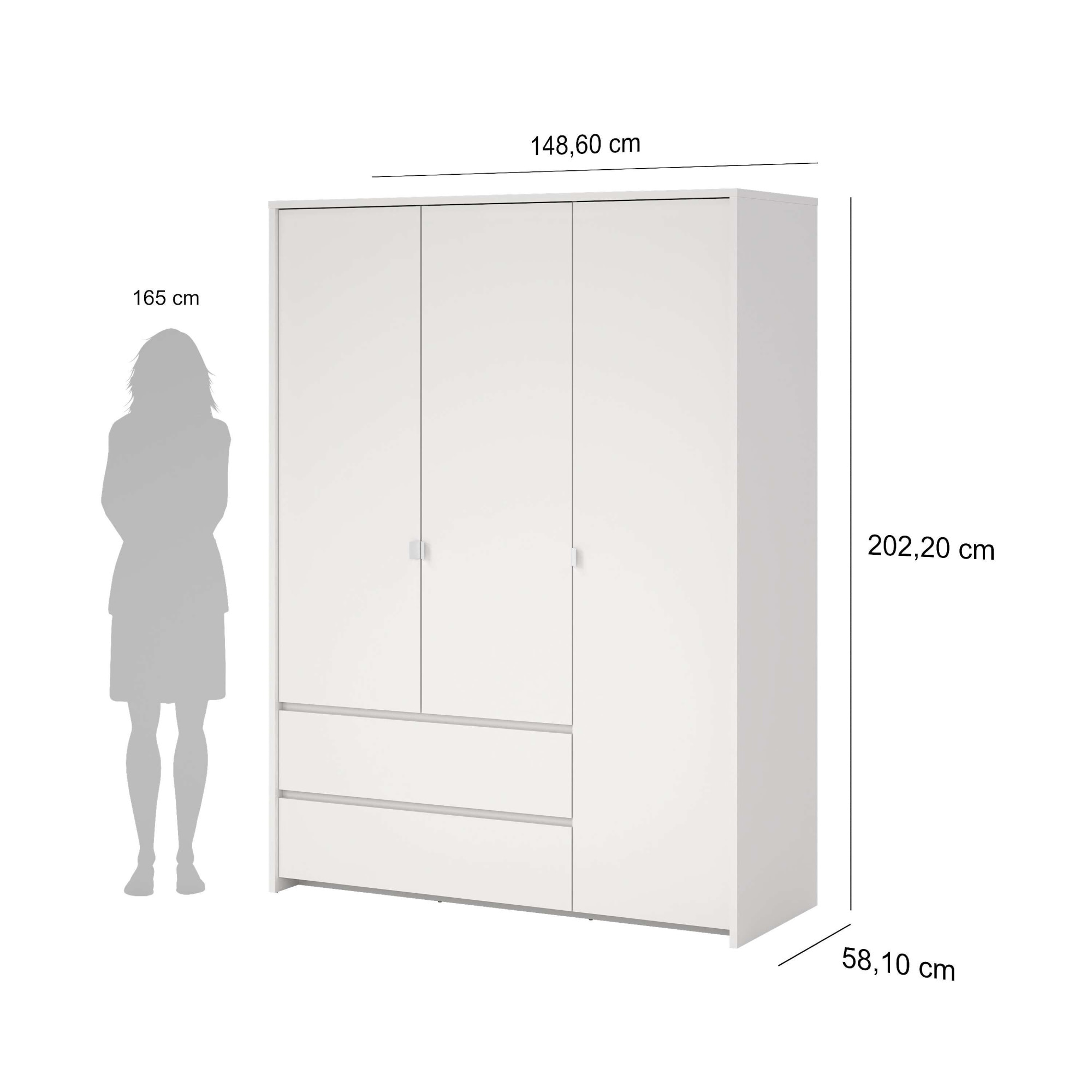 Home affaire Garderobenschrank »Next Kleiderschrank mit 3 Türen und 2 Schubladen« Praktische Fächer zur besseren Organisation