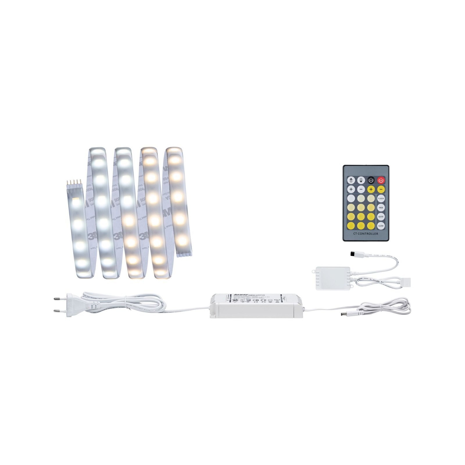 1 Silber 230/24V BAUR »MaxLED 1,5m 500 | Basisset Paulmann 10W Kunststoff«, St.-flammig, Cover 20VA LED-Streifen TunableWhite 2700K-6500K IP44