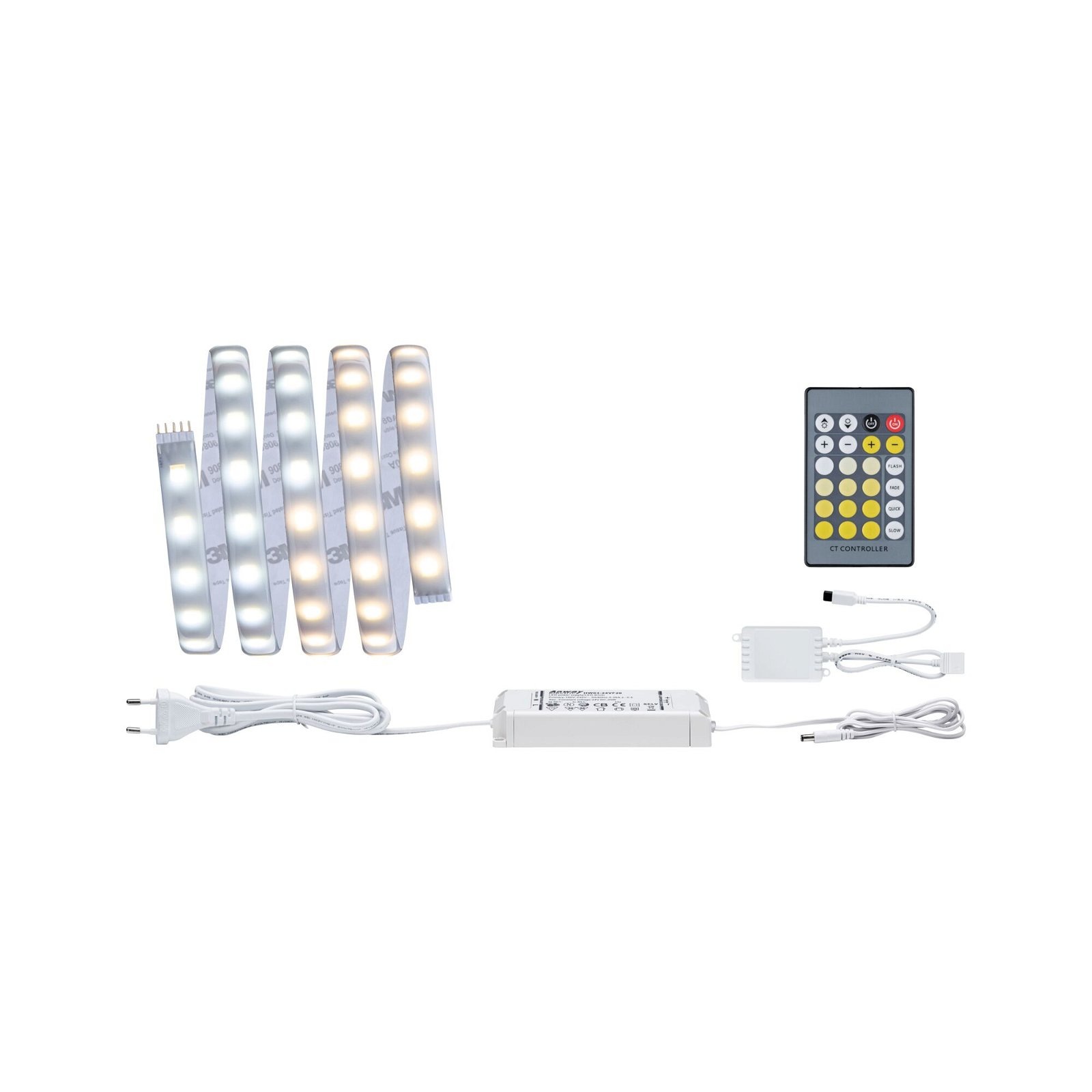 PAULMANN LED-Streifen "MaxLED 500 Basisset 1,5m 10W 230/24V 20VA Silber Kunststoff", Flammen 1 Stk., silber, Küche, Lichterketten, IP44 Cover