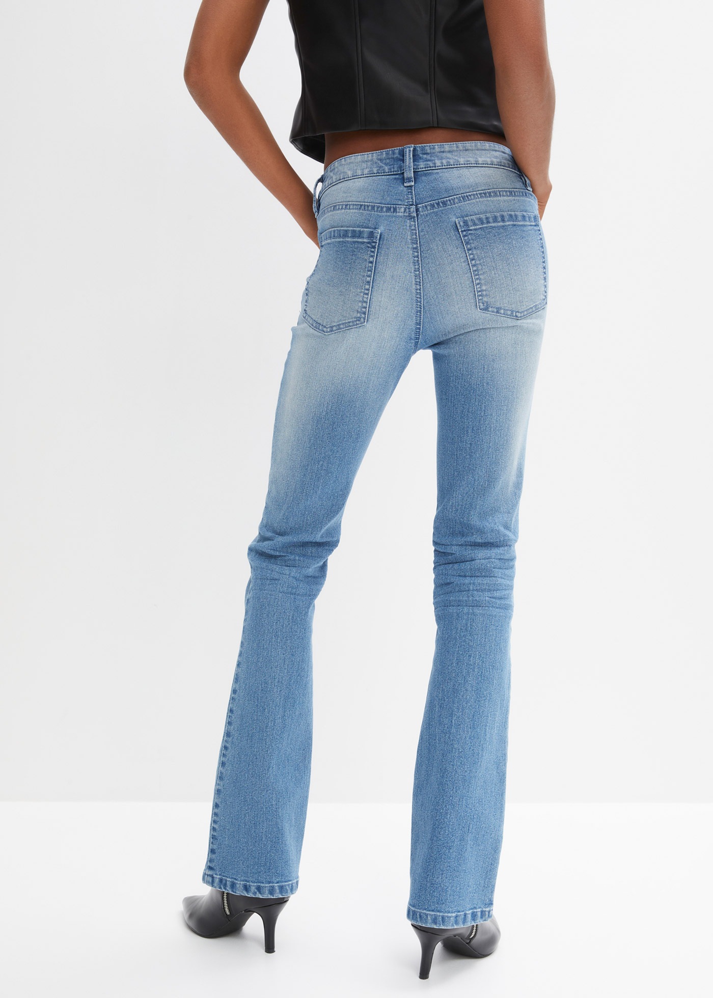bonprix Schlagjeans "Flared Jeans Mid Waist, Stretch", Flared Jeans Mid Wai günstig online kaufen