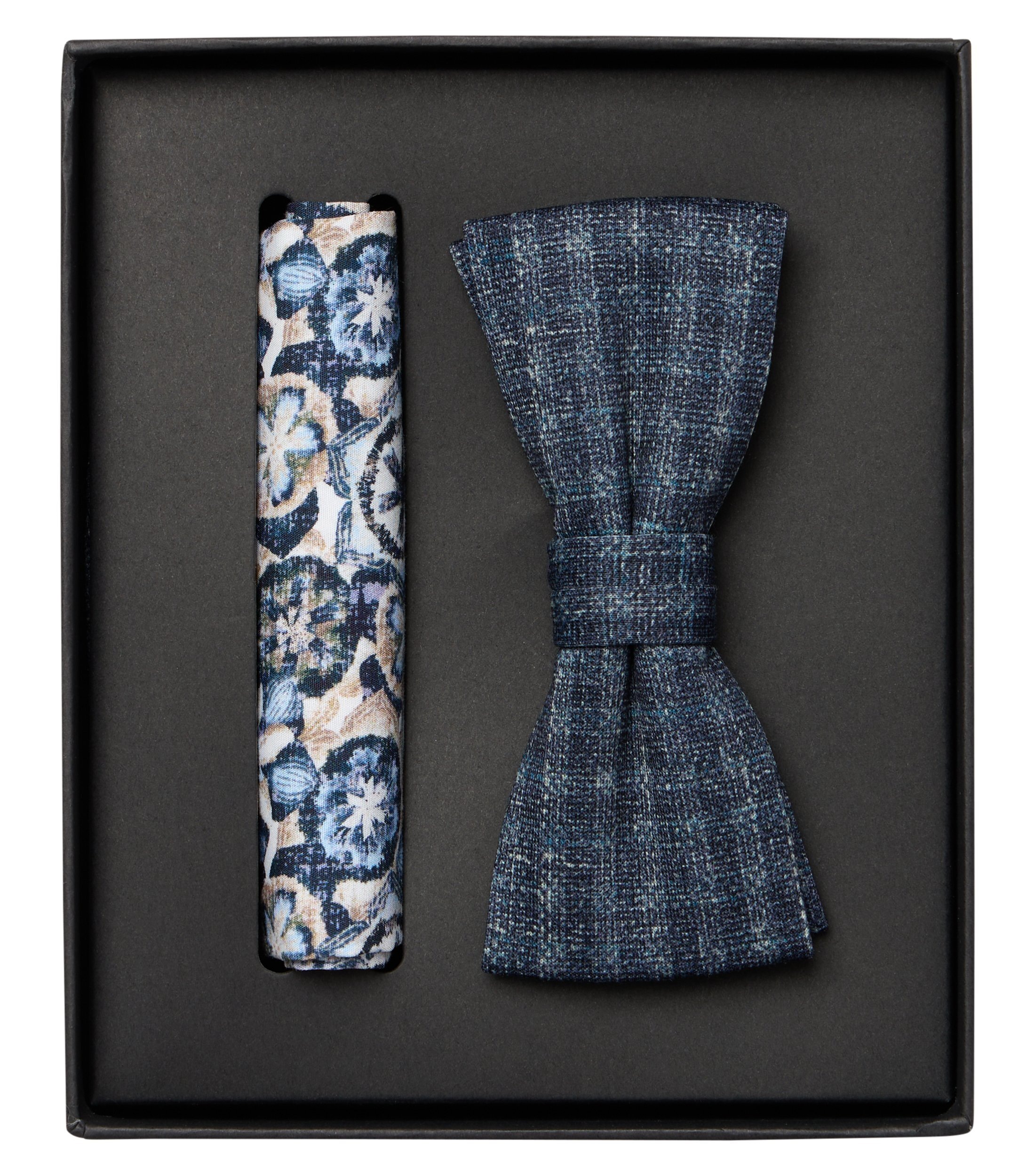 VENTI Herren Fliege "VENTI Accessoires gemustert", blau, 52% Polyester, 47% Baumwolle, 1% Elasthan, Fliegen