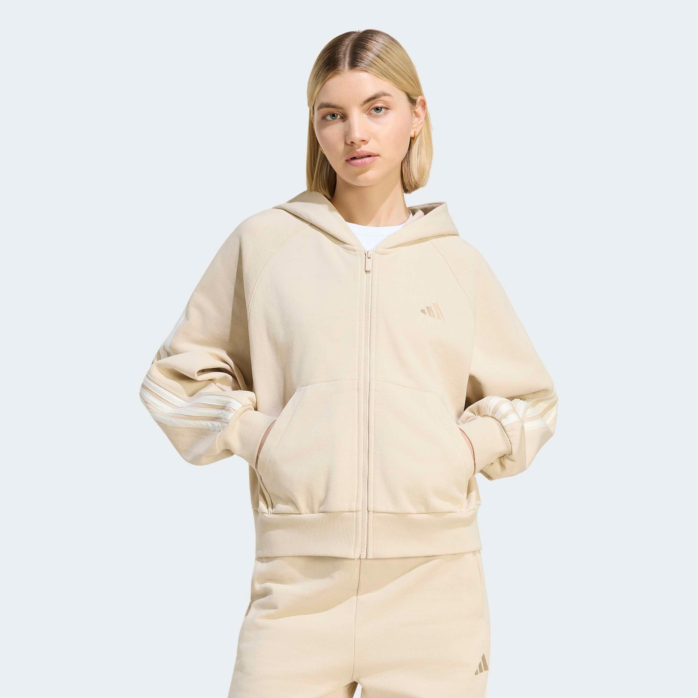 adidas Sportswear Kapuzensweatshirt "W AK 3S FZ HD", für Erwachsene, mit Kapuze, in normaler Länge