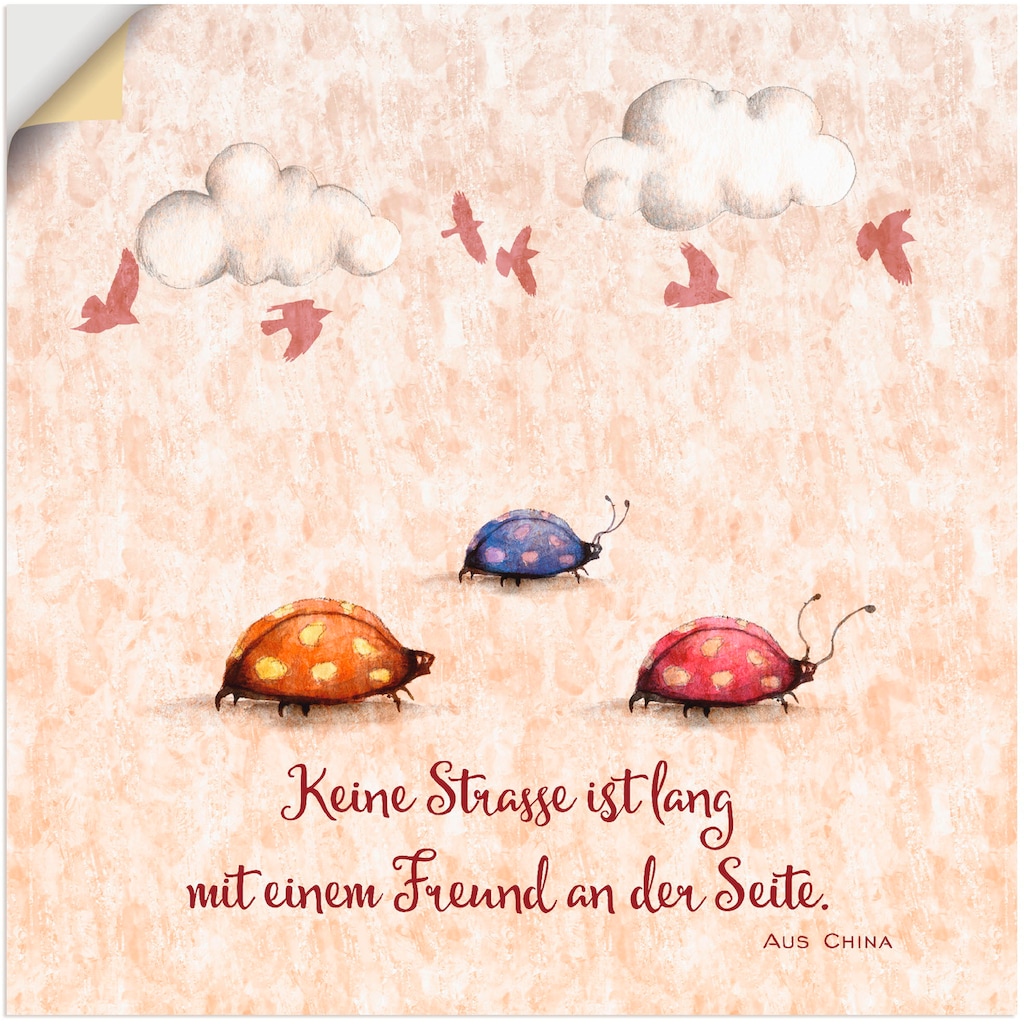 Artland Wandbild »Lebensweisheit Freunde«, Tiere, (1 St.)