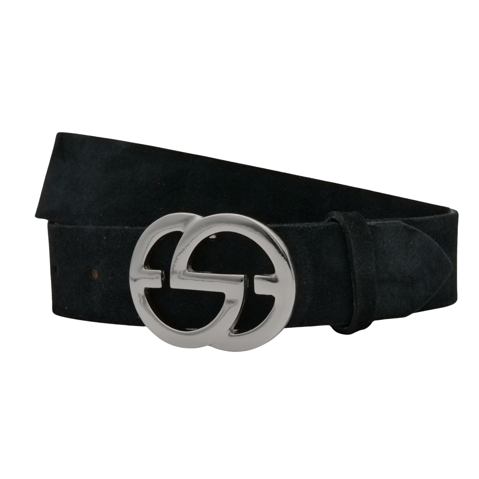 ANNAMATONI Damen Ledergürtel "AnnaMatoni Damen Ledergürtel in hochwertigem Velour Leder 4cm"schwarz790, Gr. 115, 100% Leder, Gürtel