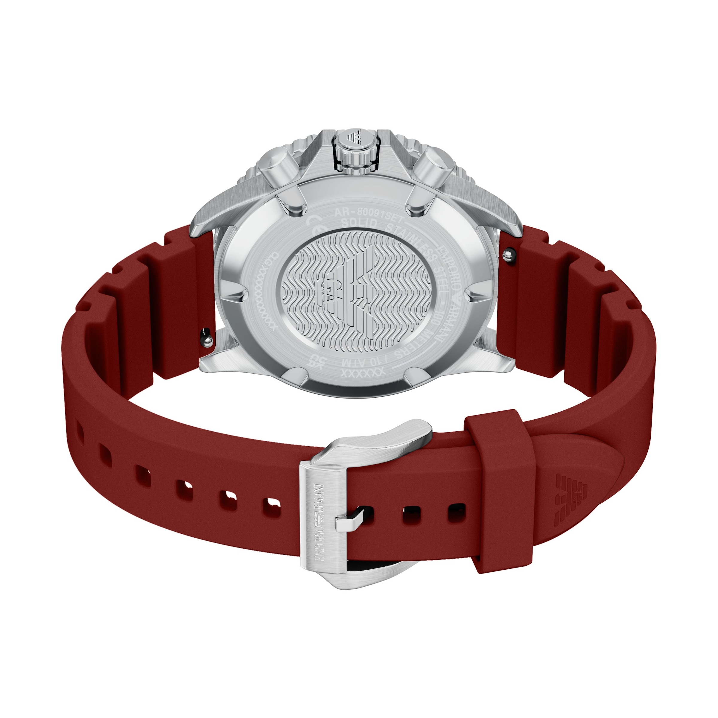 Emporio Armani Chronograph Armbanduhr, Solar, Silikonarmband, Ideal auch als Geschenk, analog
