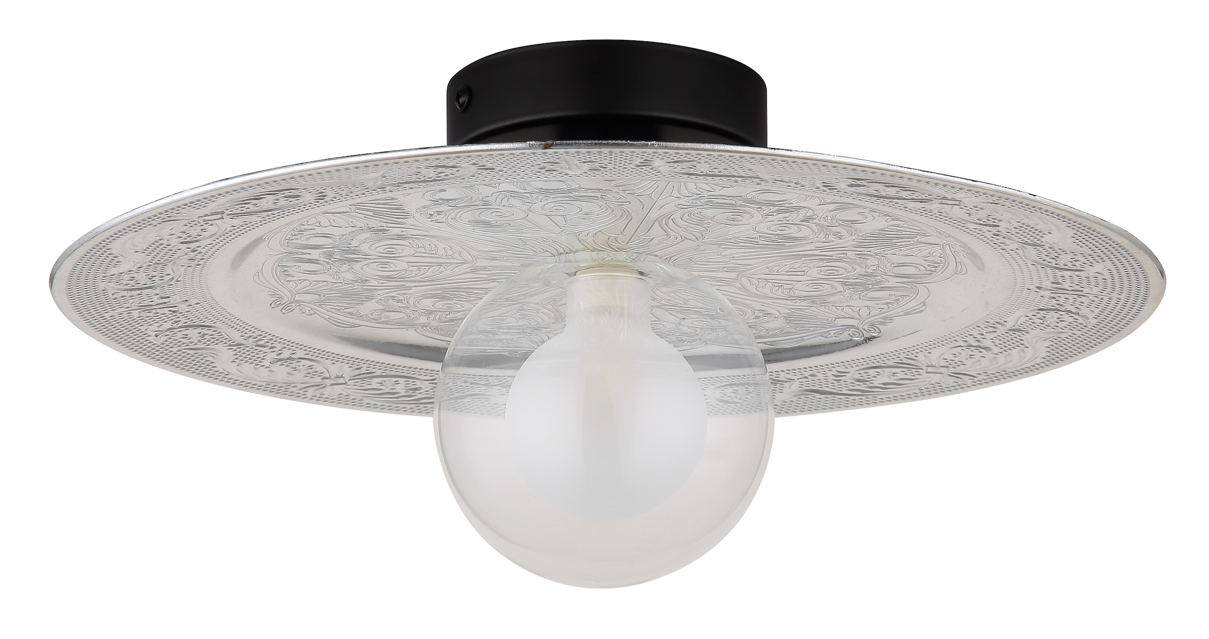 GLOBO LIGHTING Deckenleuchte »RIGA«, Leuchtmittel G9 | ohne Leuchtmittel, Deckenlampe / Schlafzimmer / Büro / Wohnzimmer / silber / rund
