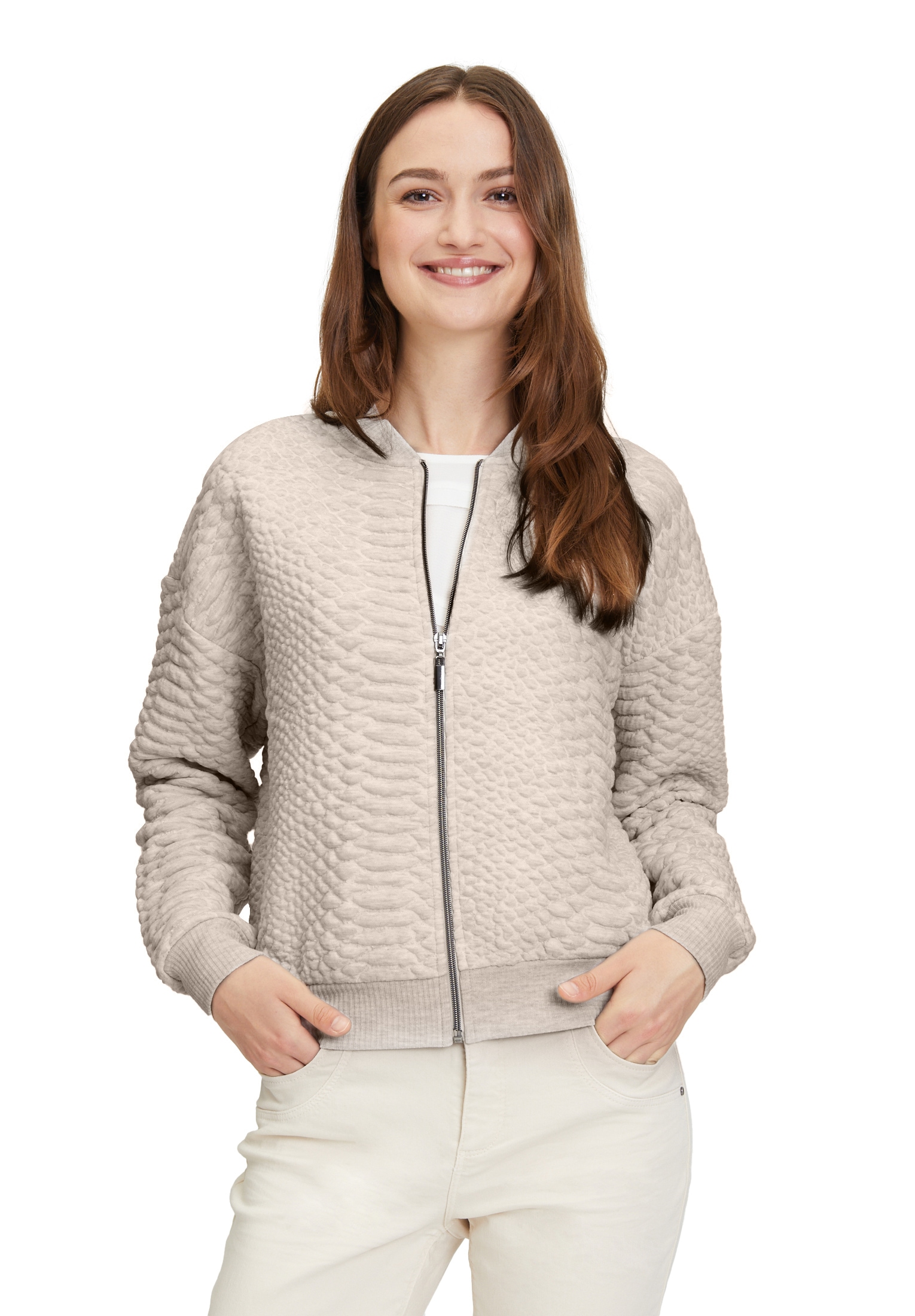 Sweatjacke »Betty & Co Sweatjacke mit Reißverschluss«, Struktur