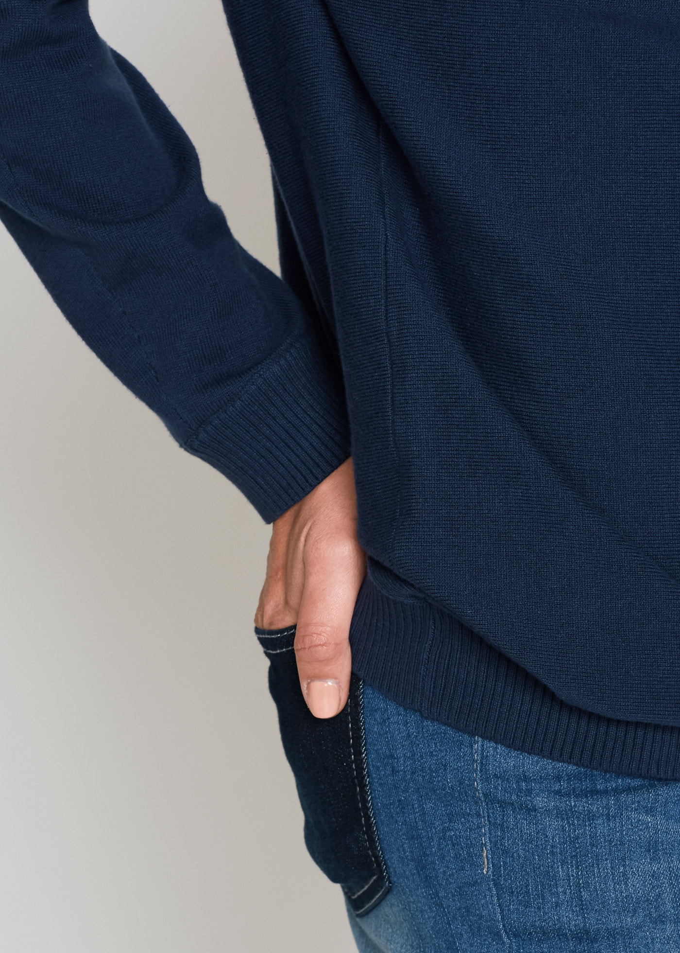 bonprix Strickpullover »Pullover mit Fledermausärmeln« aus Baumwolle und Polyamid, mit Fledermausärmeln, mit Rippbündchen