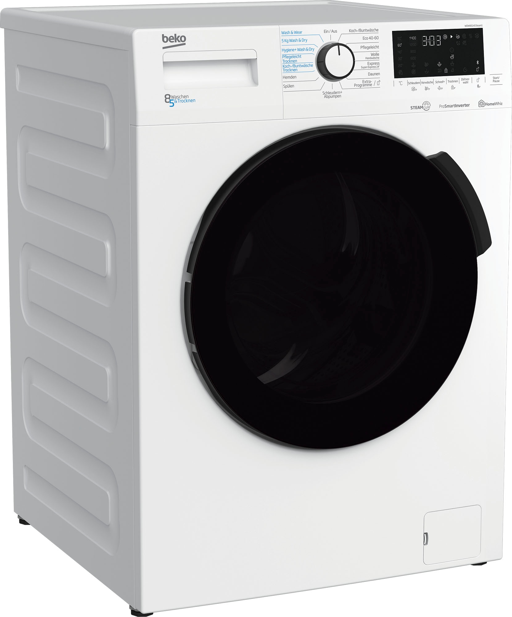 BEKO Waschtrockner "WDW85141Steam1", B:60cm H:84cm T:59cm, weiß, Waschtrockner