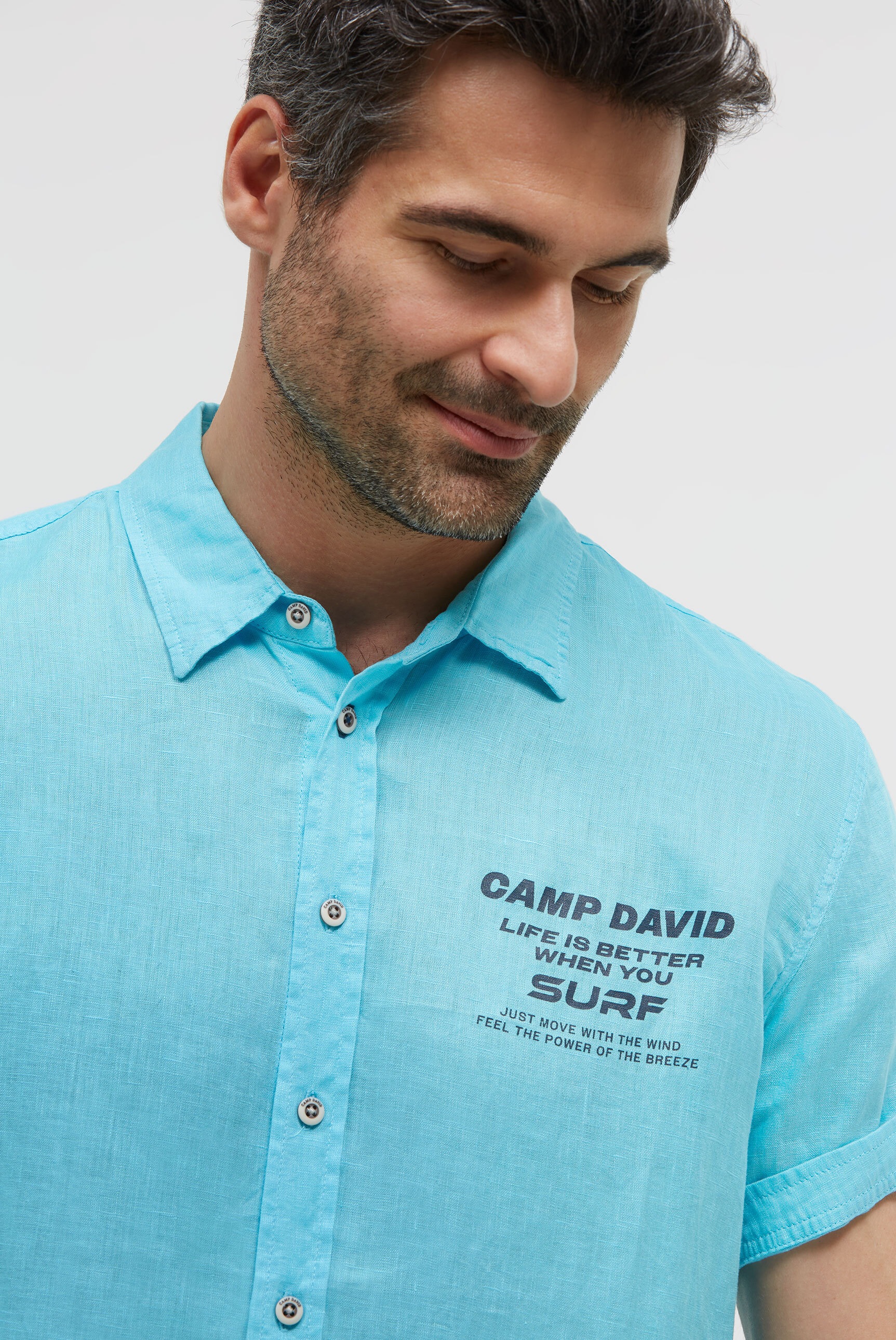 CAMP DAVID Kurzarmhemd mit Kentkragen