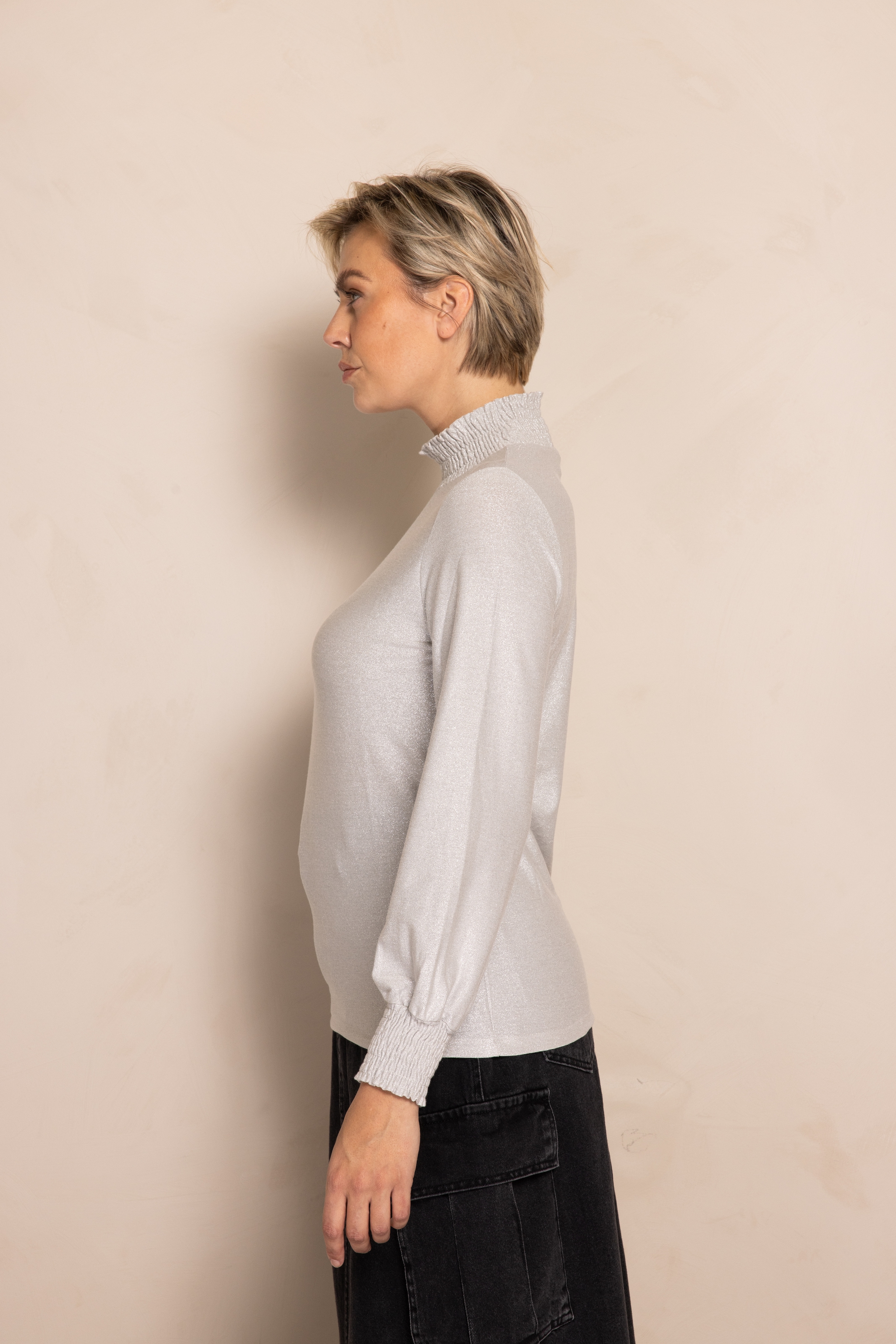 Zhrill Stehkragenshirt »VEZNA«, mit Schimmer-Effekt