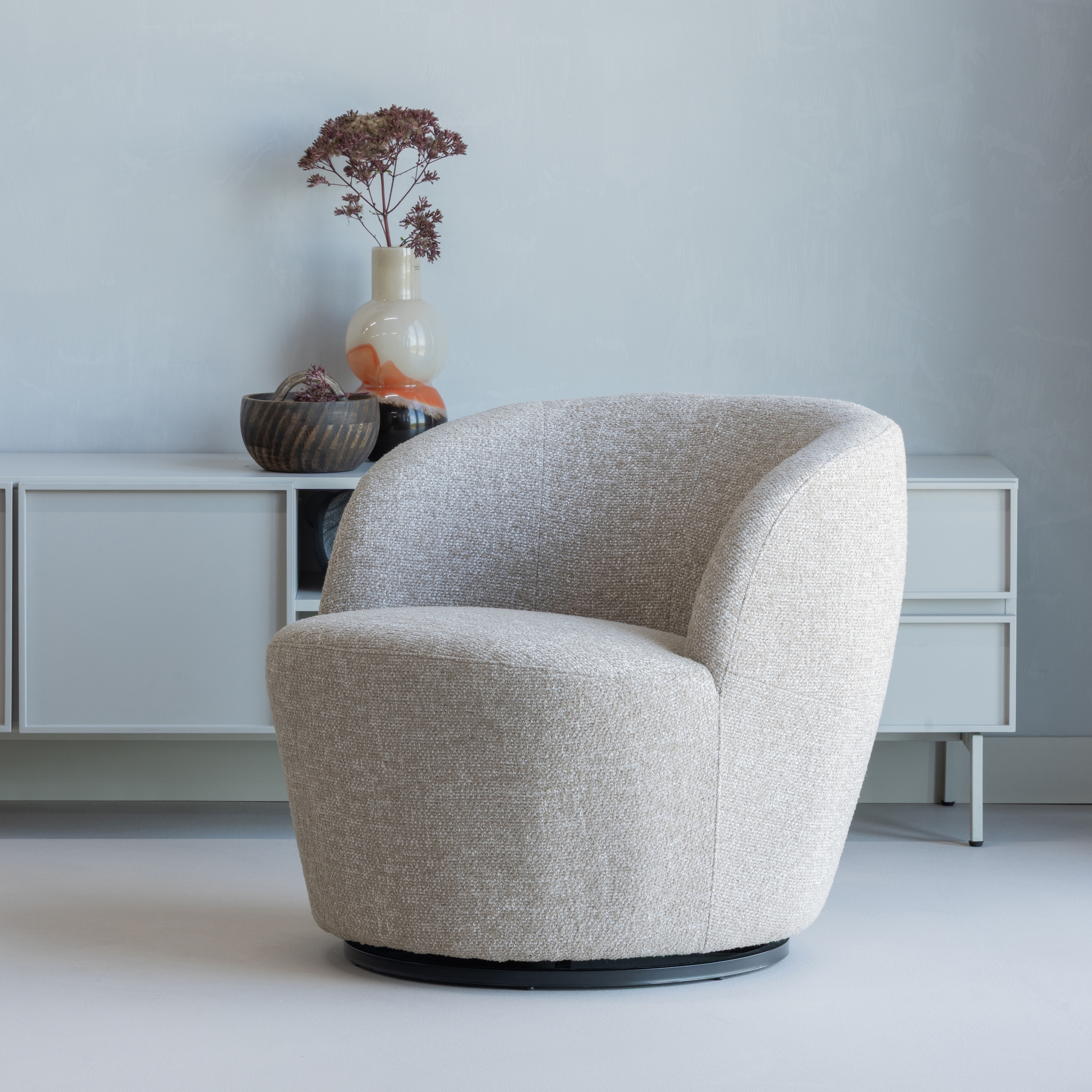 WOOOD Drehsessel "Serra Mischgewebe Bezug mit Drehmechanismus H 68 x B 70 x T 77 cm" Geringe Verschleißfestigkeit, vollständig montiert, Tragkraft 120 kg
