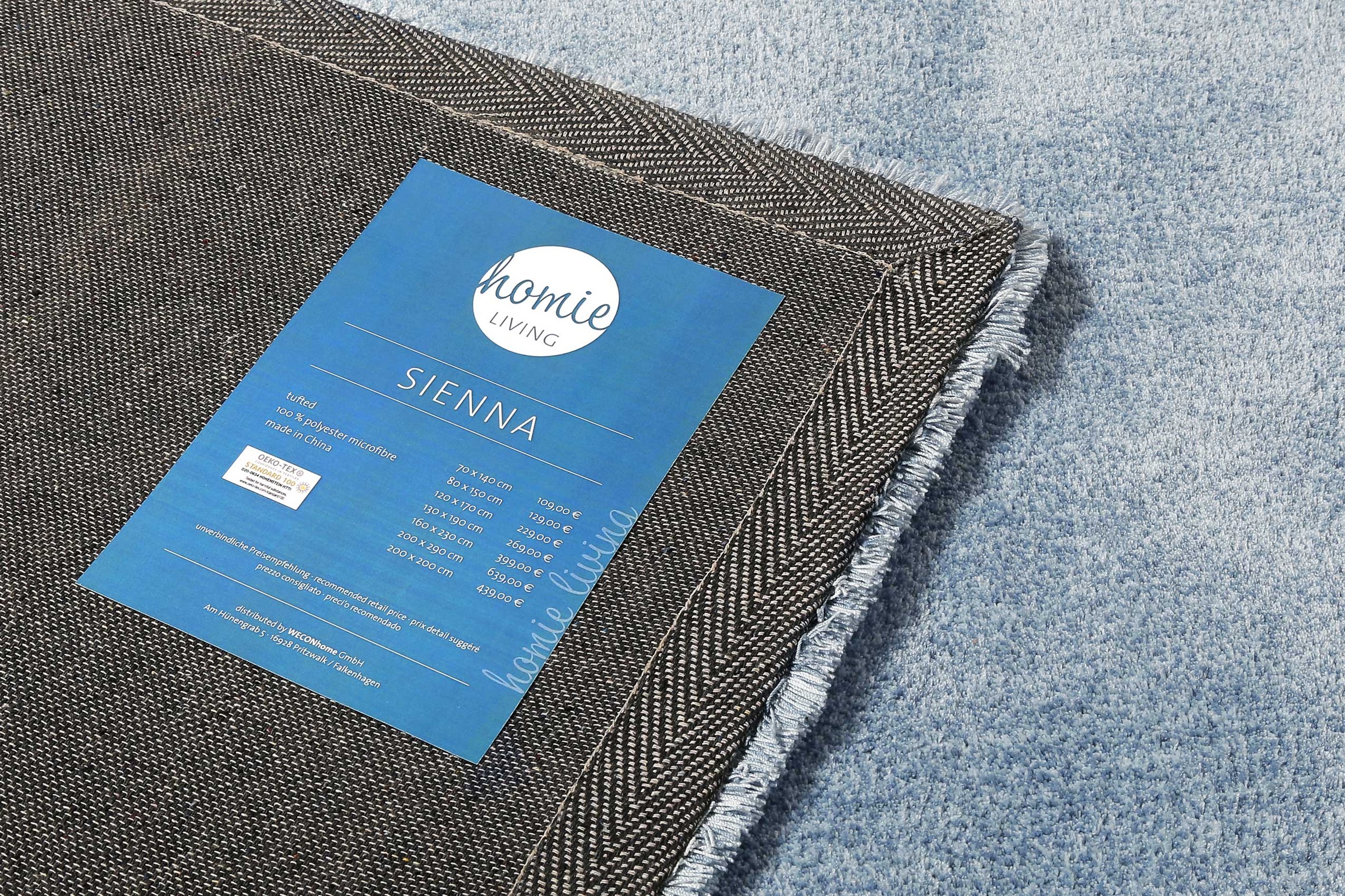 Homie Living Teppich »Sienna«, rechteckig, 20 mm Höhe, Hochflor, Microfaser, uni, weich & kuschelig, Wohnzimmer, Schlafzimmer