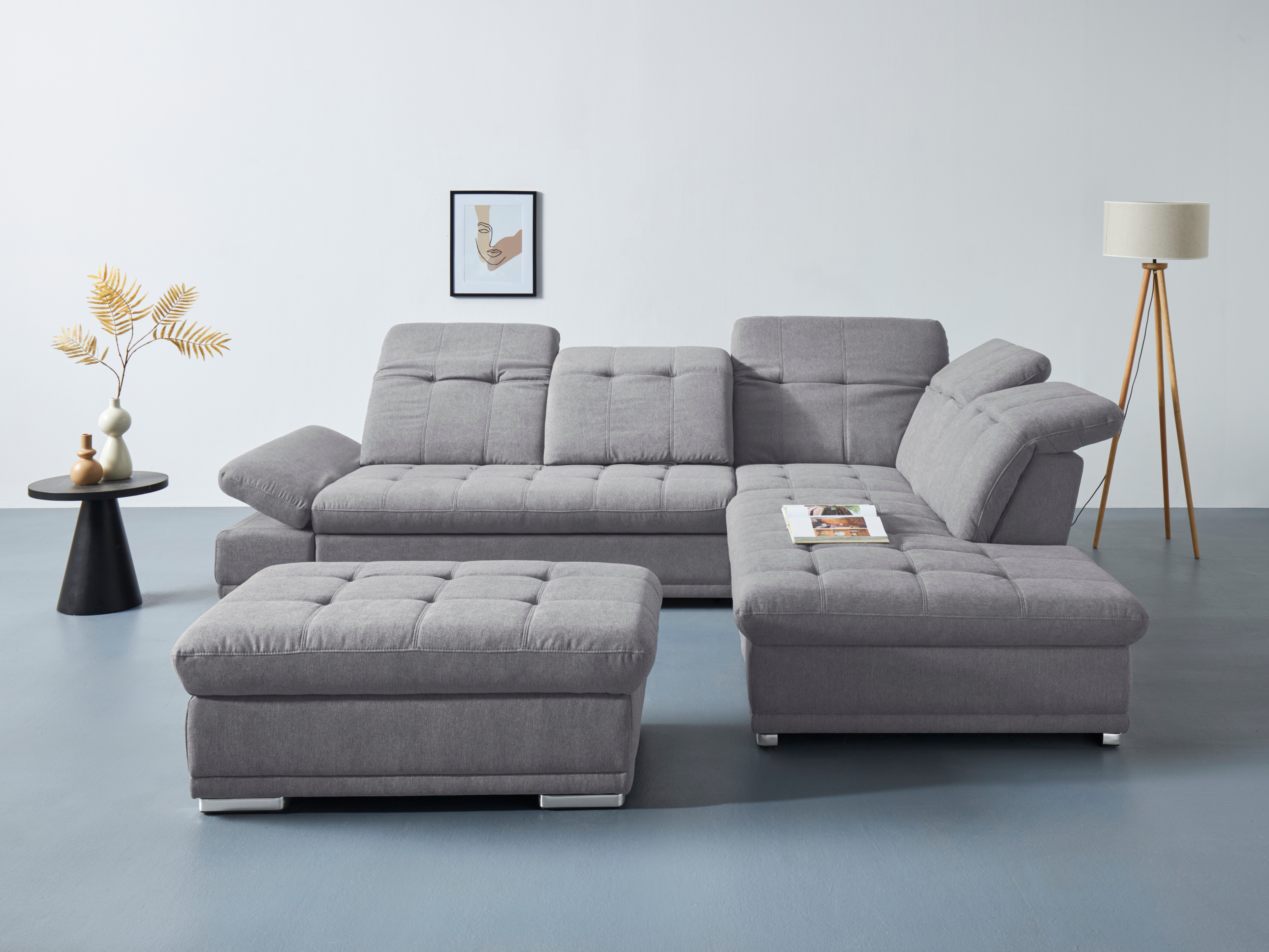 COTTA Ecksofa "Holiday L-Form mit Sitztiefen-, Armteil- und Kopfteilverstellung" wahlweise mit Schlaffunktion & Bettkasten