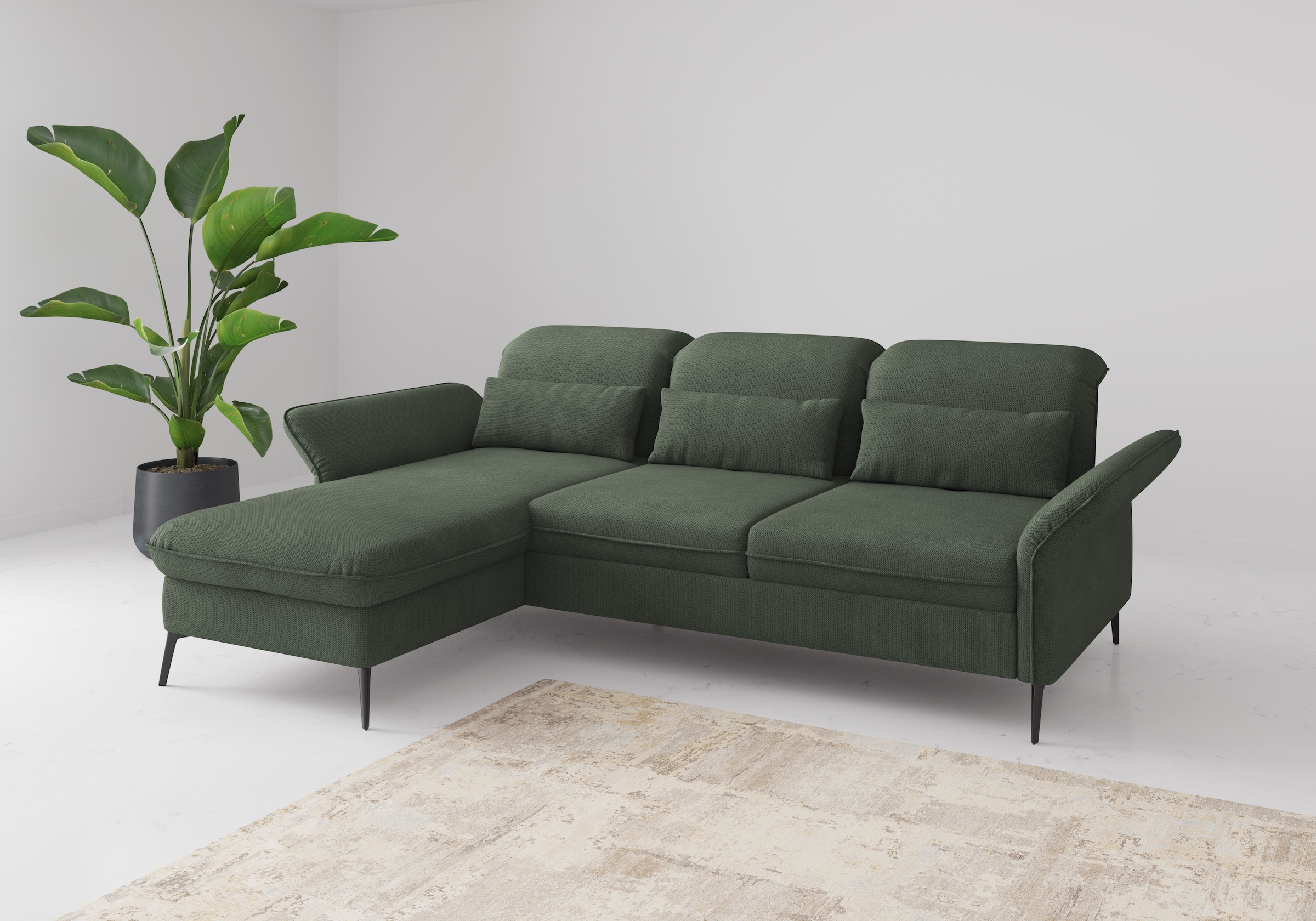 sit&more Ecksofa "Emely, inkl. Sitztiefenverstellung", wahlweise mit Bettfu günstig online kaufen