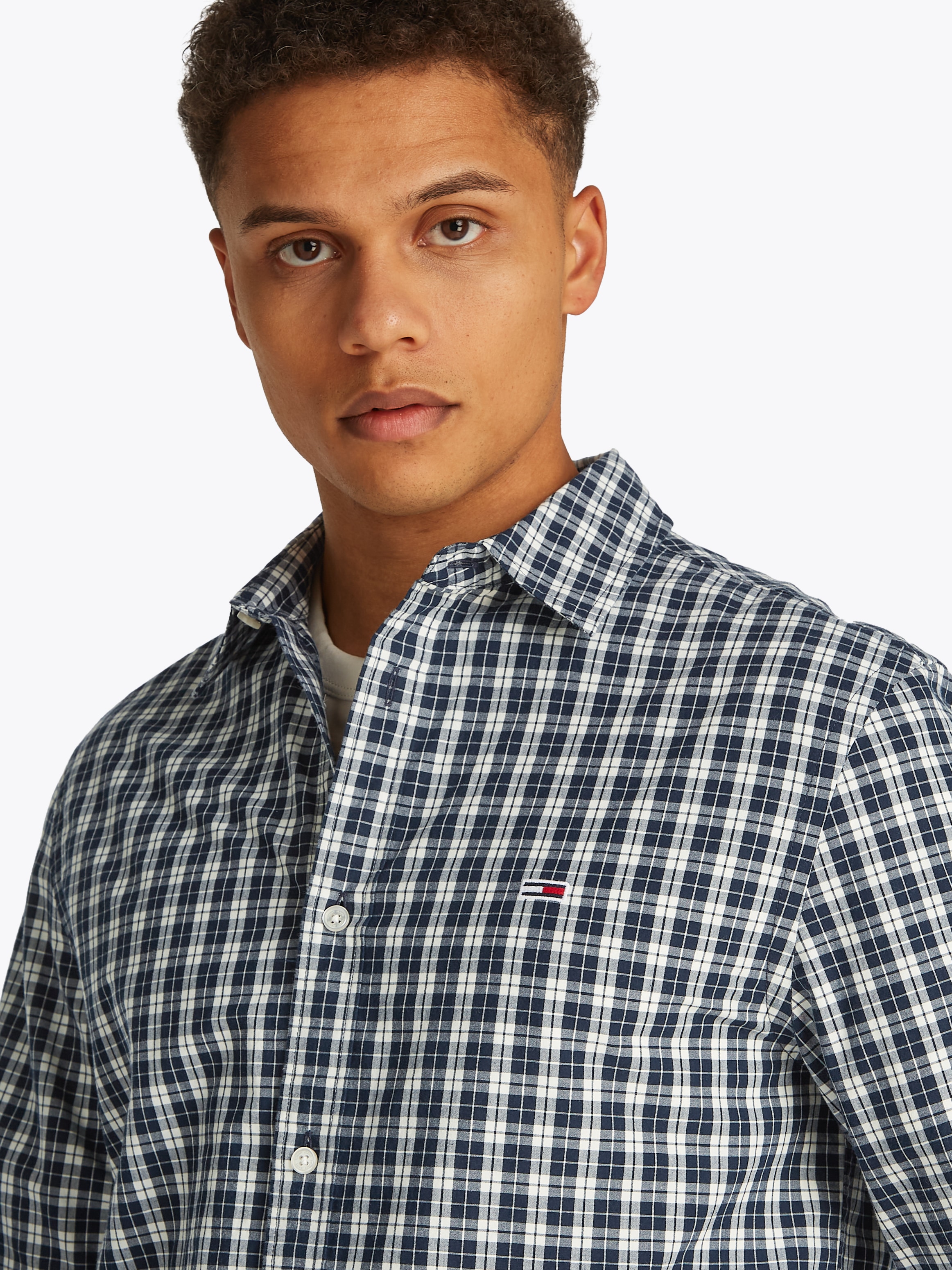 Tommy Jeans Langarmhemd »TJM REG POPLIN CHECK LS SHIRT«