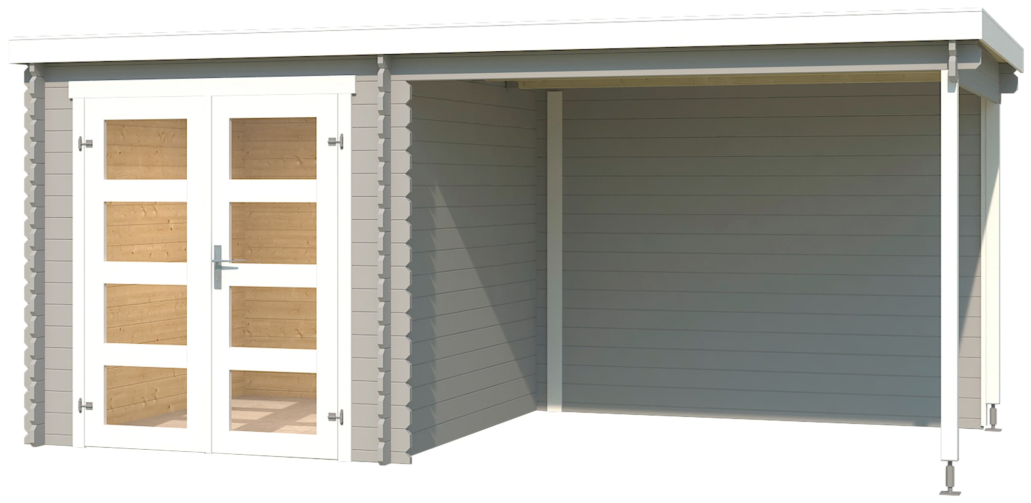 LASITA MAJA Gartenhaus "Long Beach" Blochbohlenhaus 28mm Anbau, Fundamentma günstig online kaufen