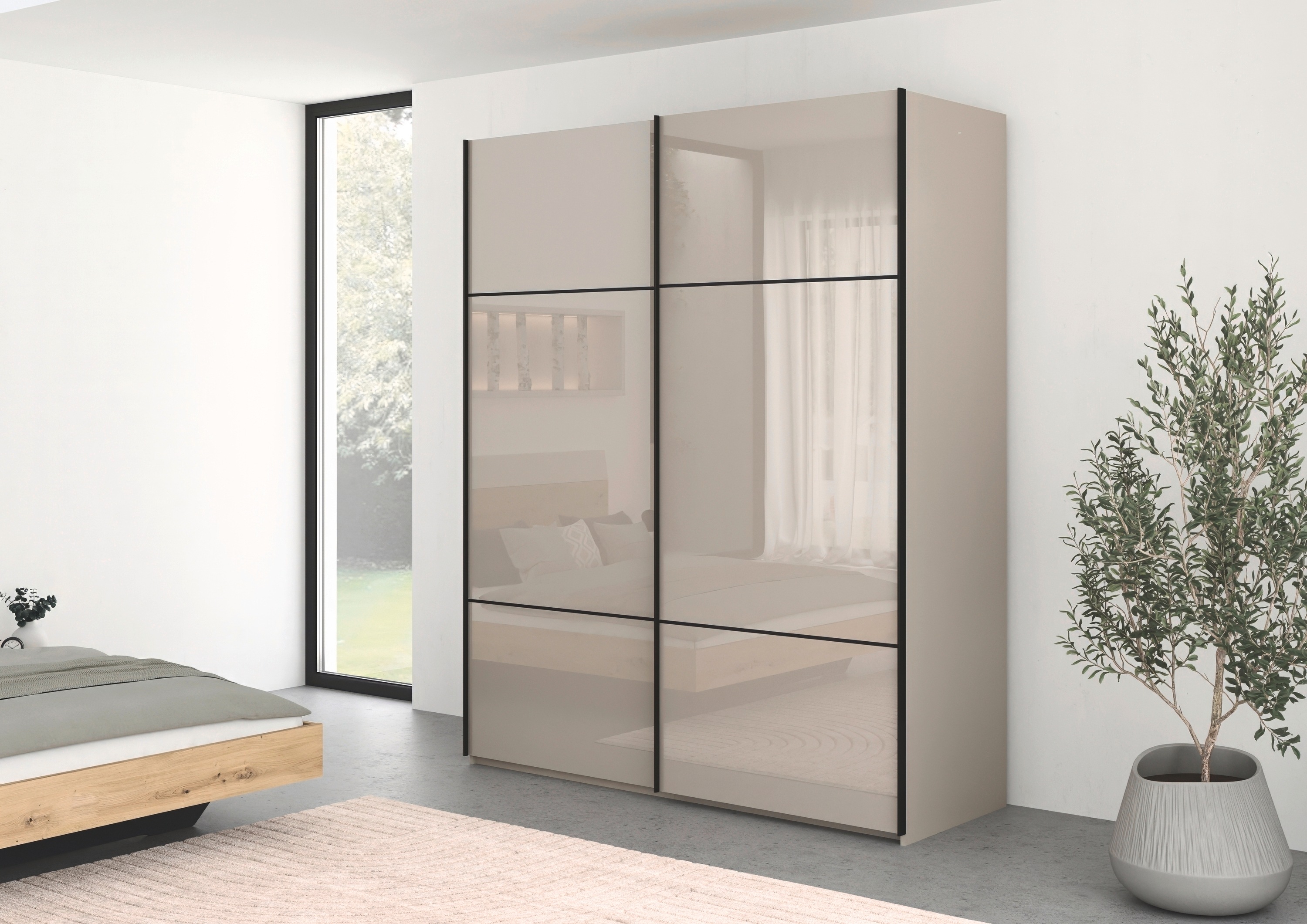 Thumbnail - rauch Schwebetürenschrank "Kleiderschrank Schrank Garderobe Schlafzimmerschrank SCALE-TRIO", edle dreigeteilte Front mit...