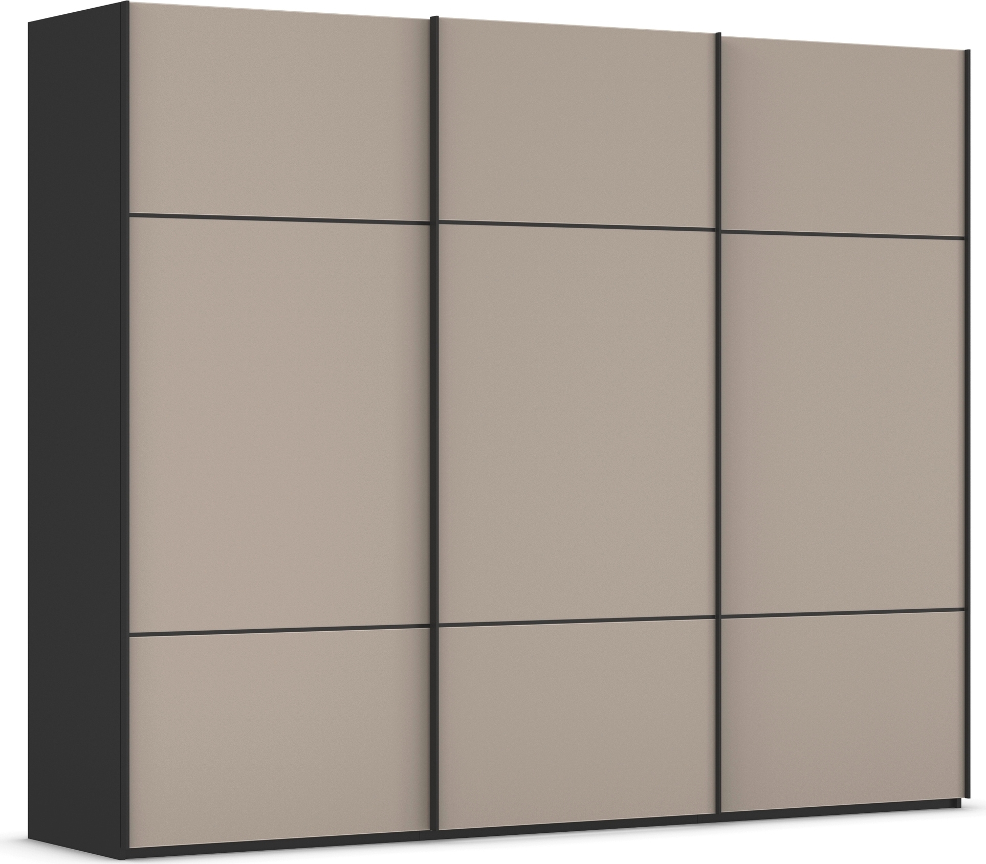 rauch "Kleiderschrank Schrank Garderobe Schlafzimmerschrank SCALE-TRIO" edle dreigeteilte Front mit 2 Zierleisten Glasfront MADE IN GERMANY