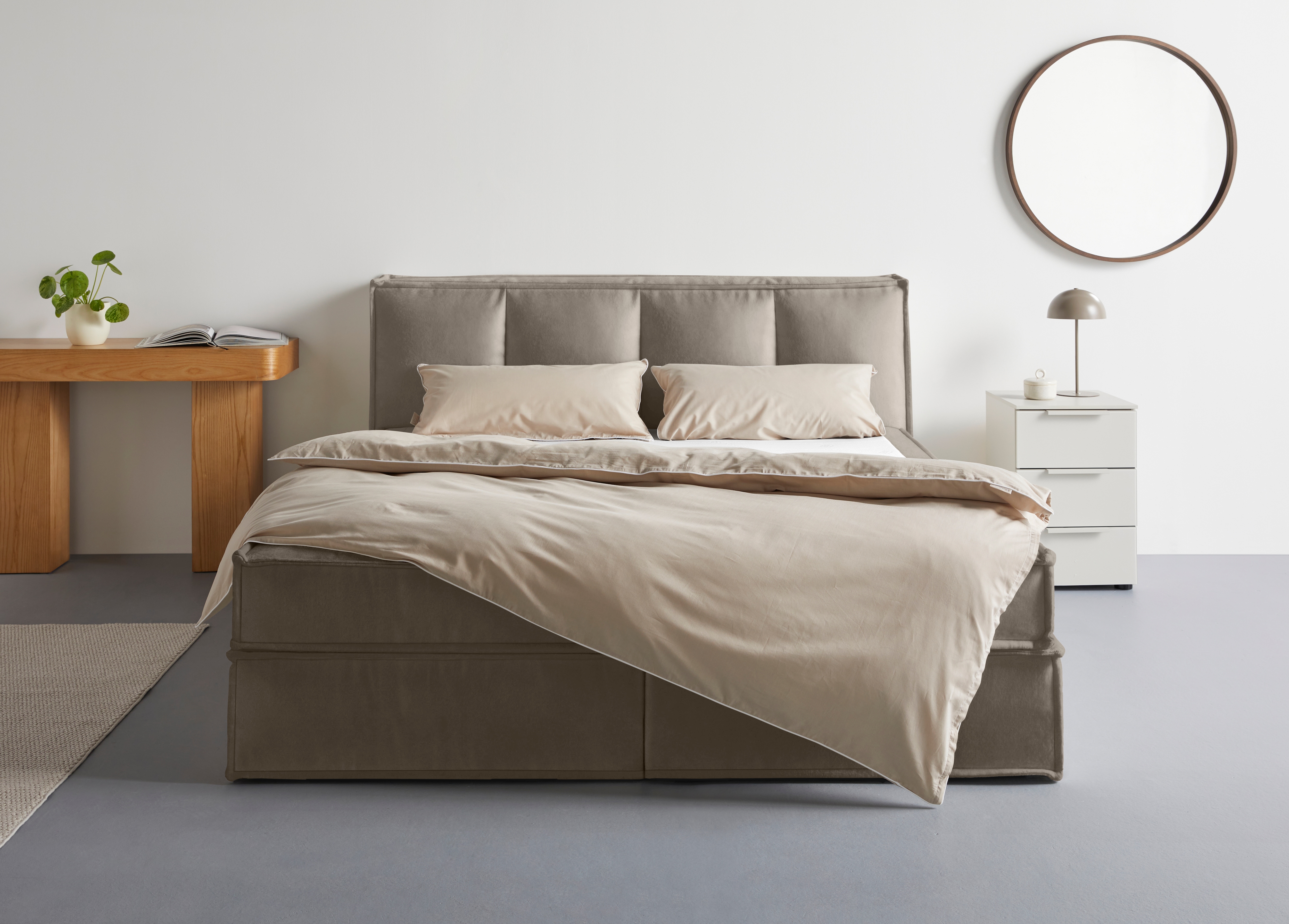 LeGer Home by Lena Gercke 1100000002199 "Addyson" Härtegrade H2, H3 und H4 wählbar, Boxspringbett inkl. Topper, 2 Matratzen