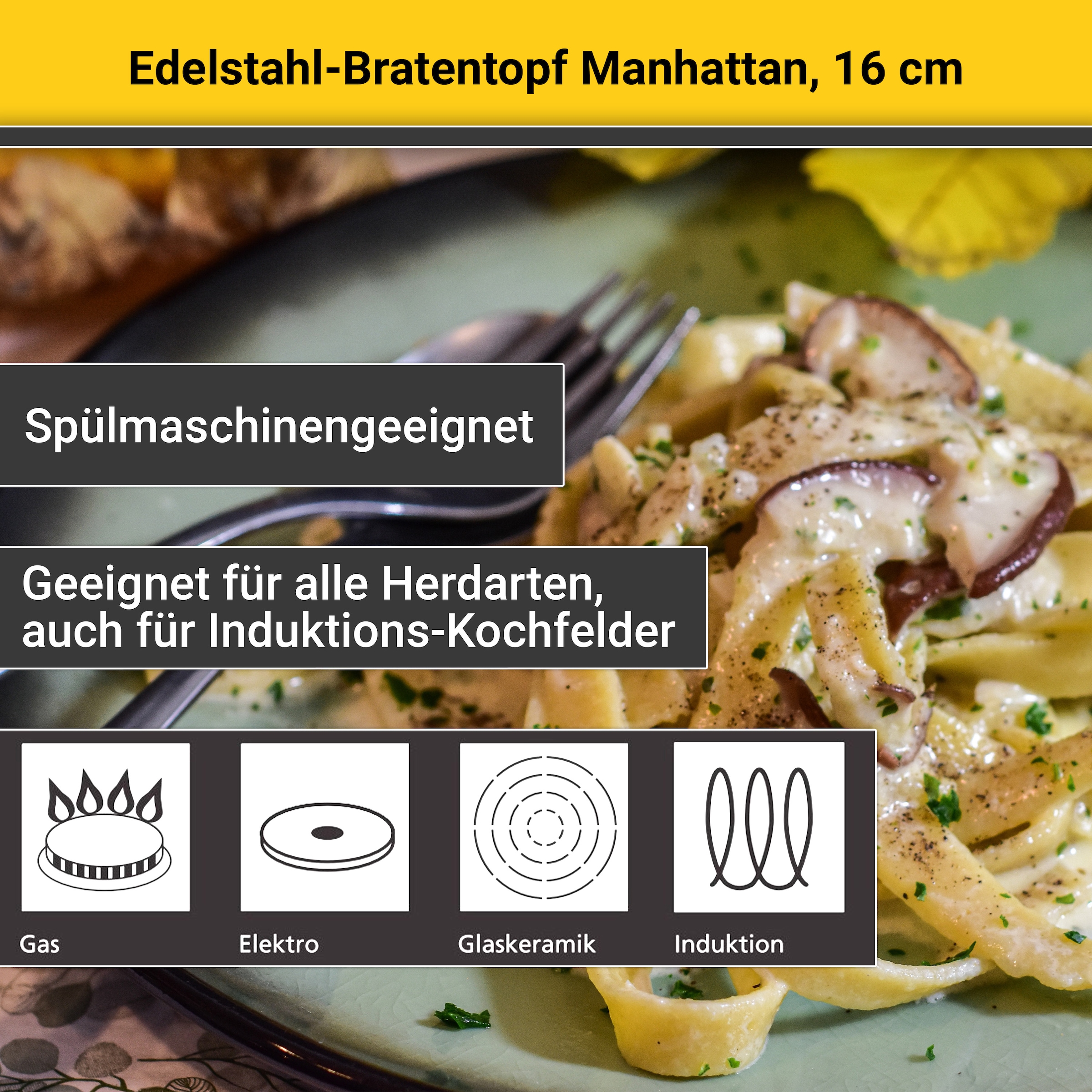 Krüger Bratentopf »Edelstahl-Topf Manhattan« 1 tlg. Edelstahl