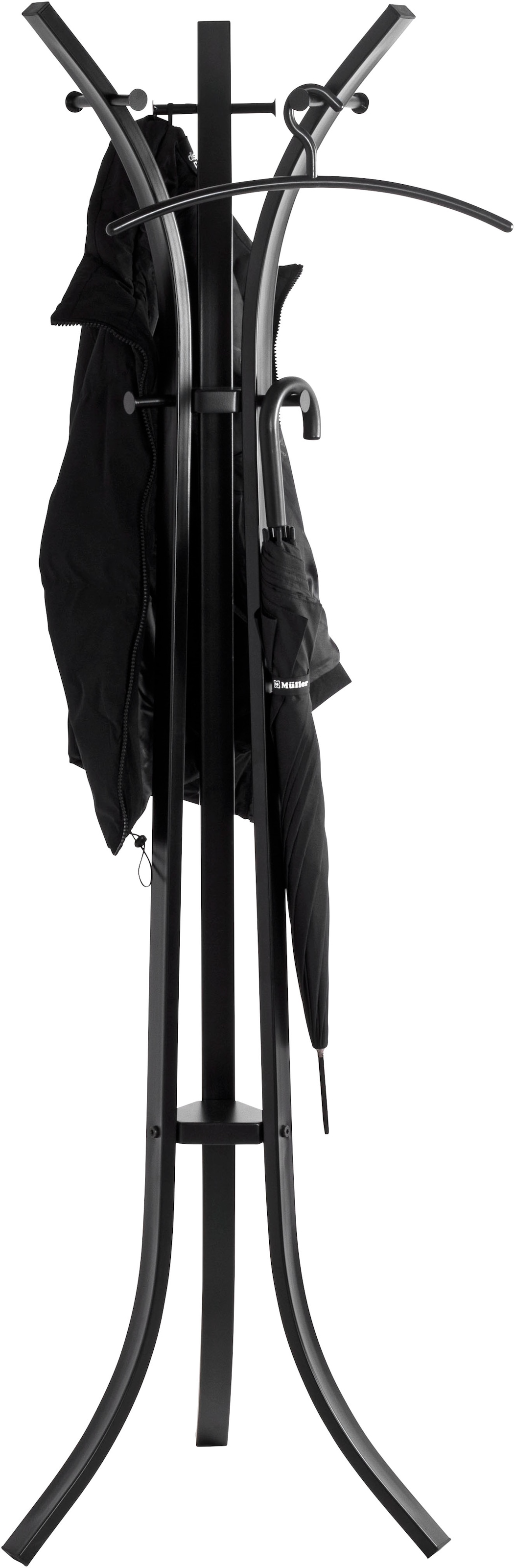 HAKU Garderobenständer »Kleiderständer, Standgarderobe« freiform - aus Metall Schwarz - Ø/H 45/177 cm