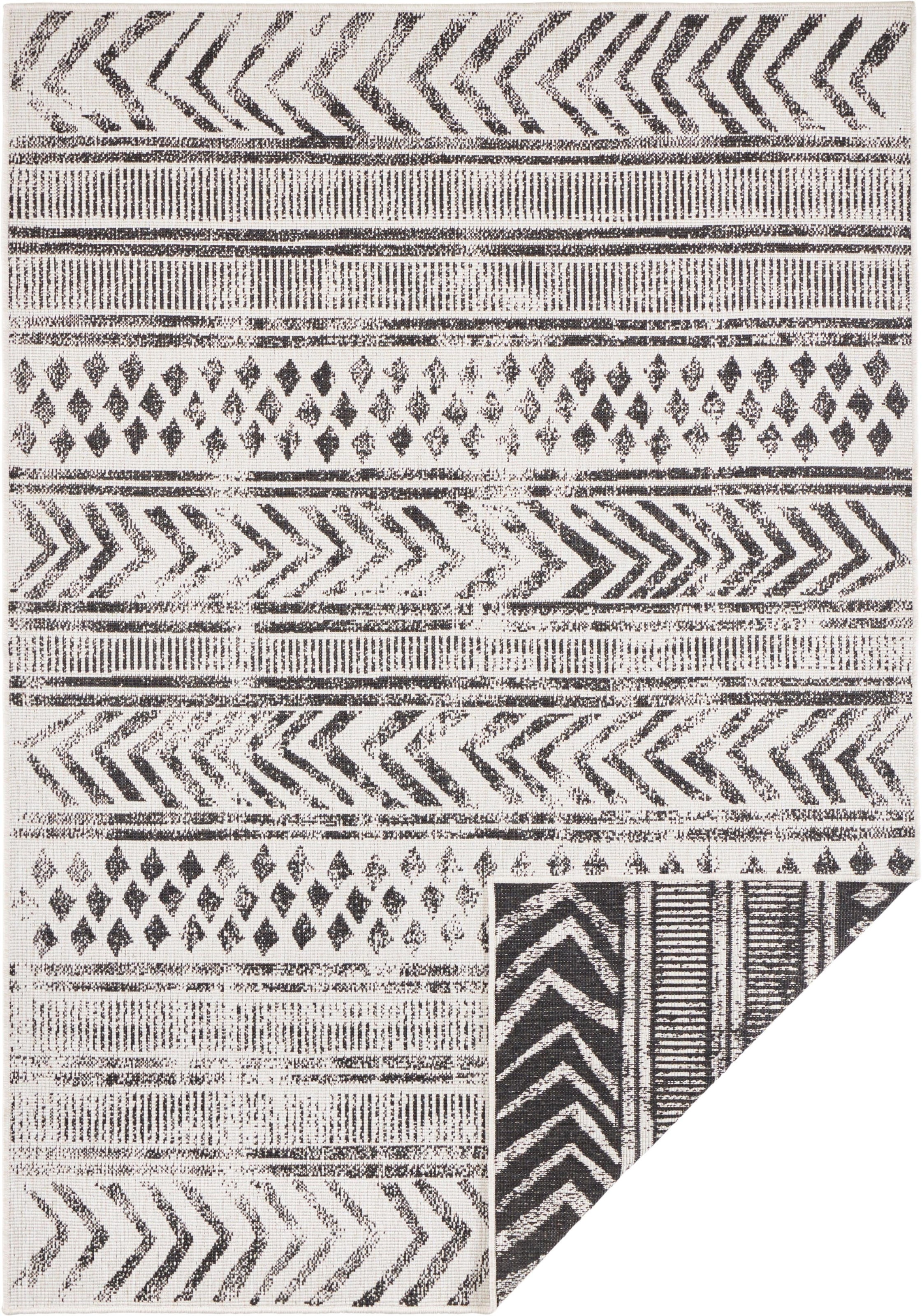 NORTHRUGS Teppich »BIRI Wendeteppich«, rechteckig, 5 mm Höhe, In-& Outdoor, Wetterfest, Balkon, Läufer, Wohnzimmer, Wasserfest, Boho